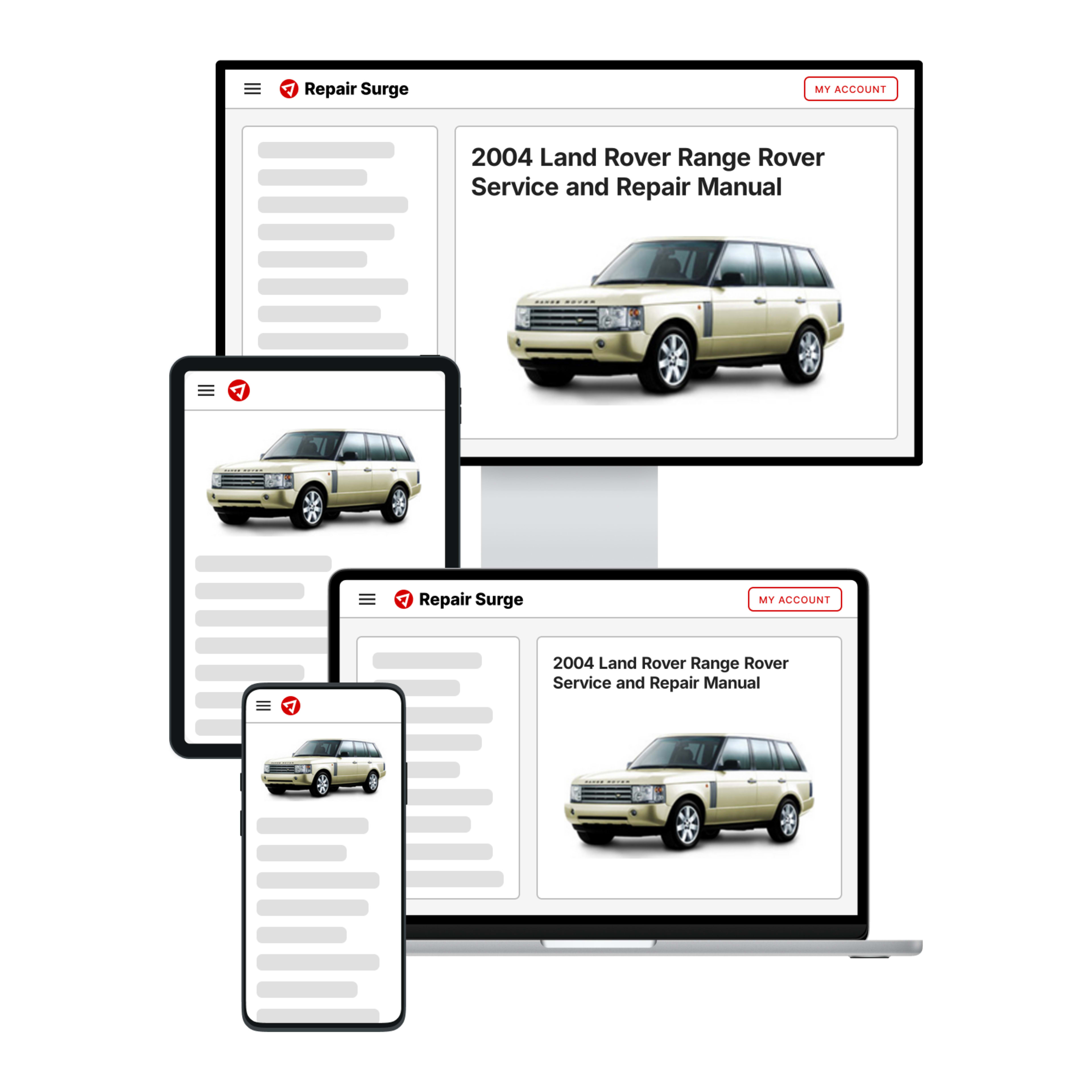 2004 Land Rover Range Rover service and repair manual hero image