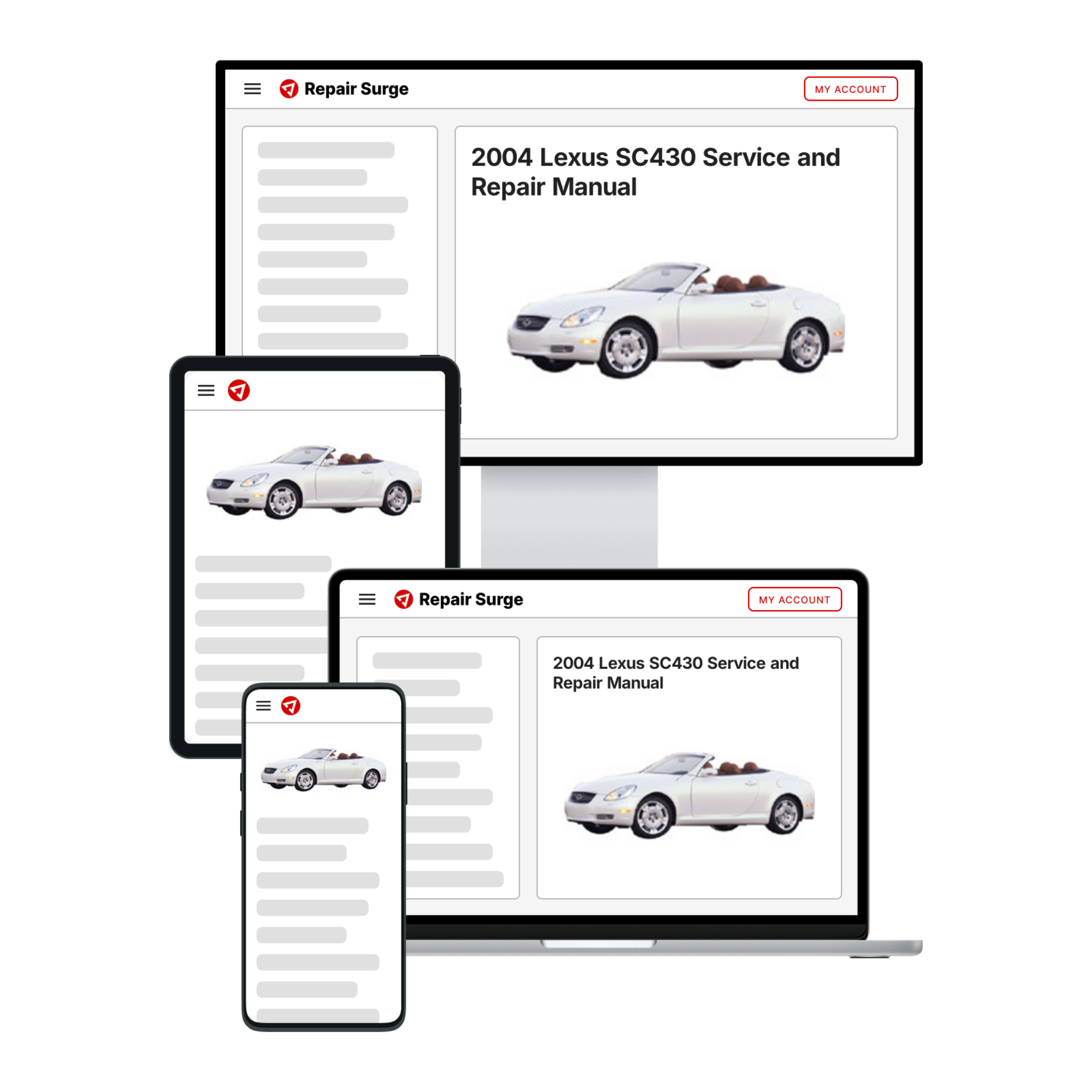 2004 Lexus SC430 service and repair manual hero image