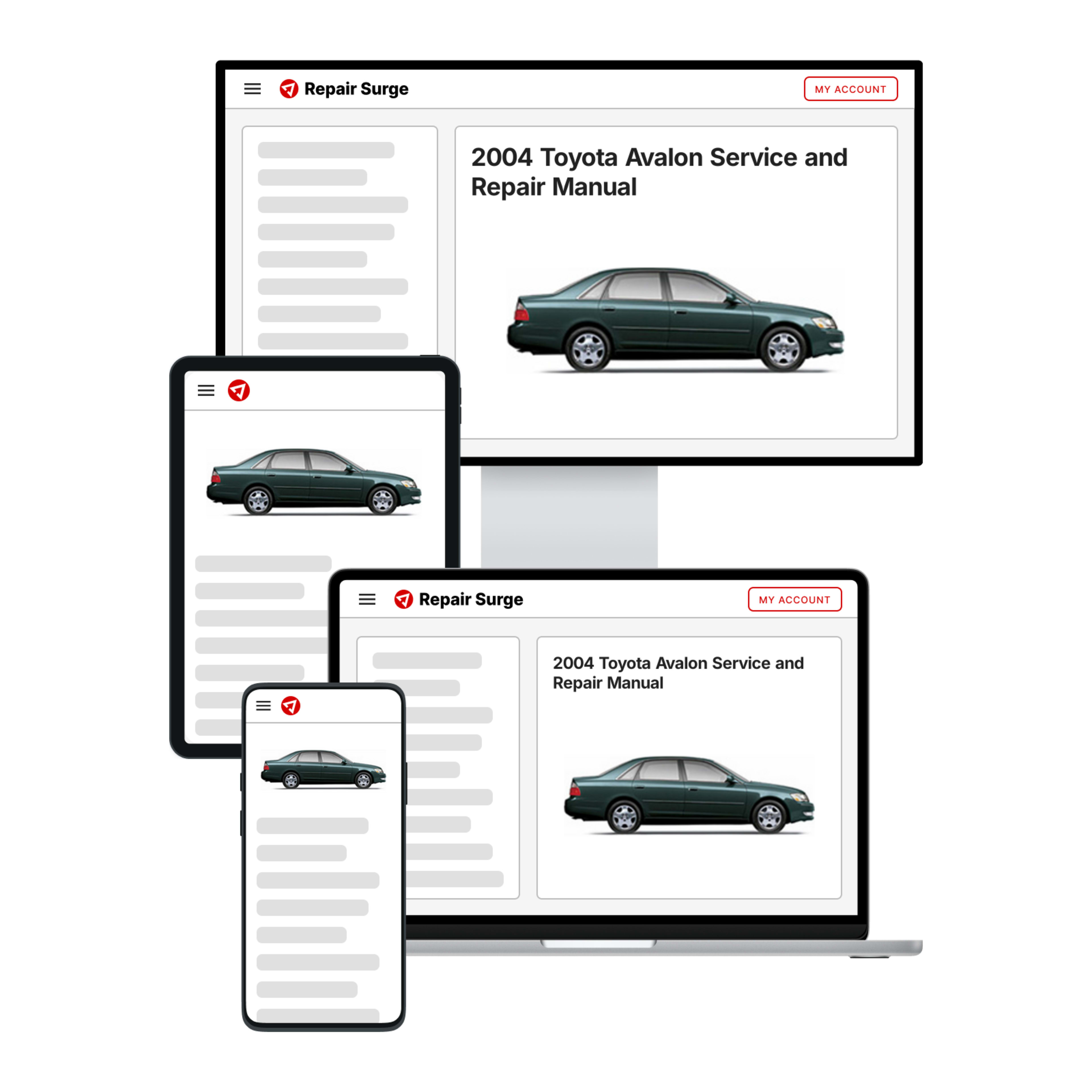 2004 Toyota Avalon service and repair manual hero image