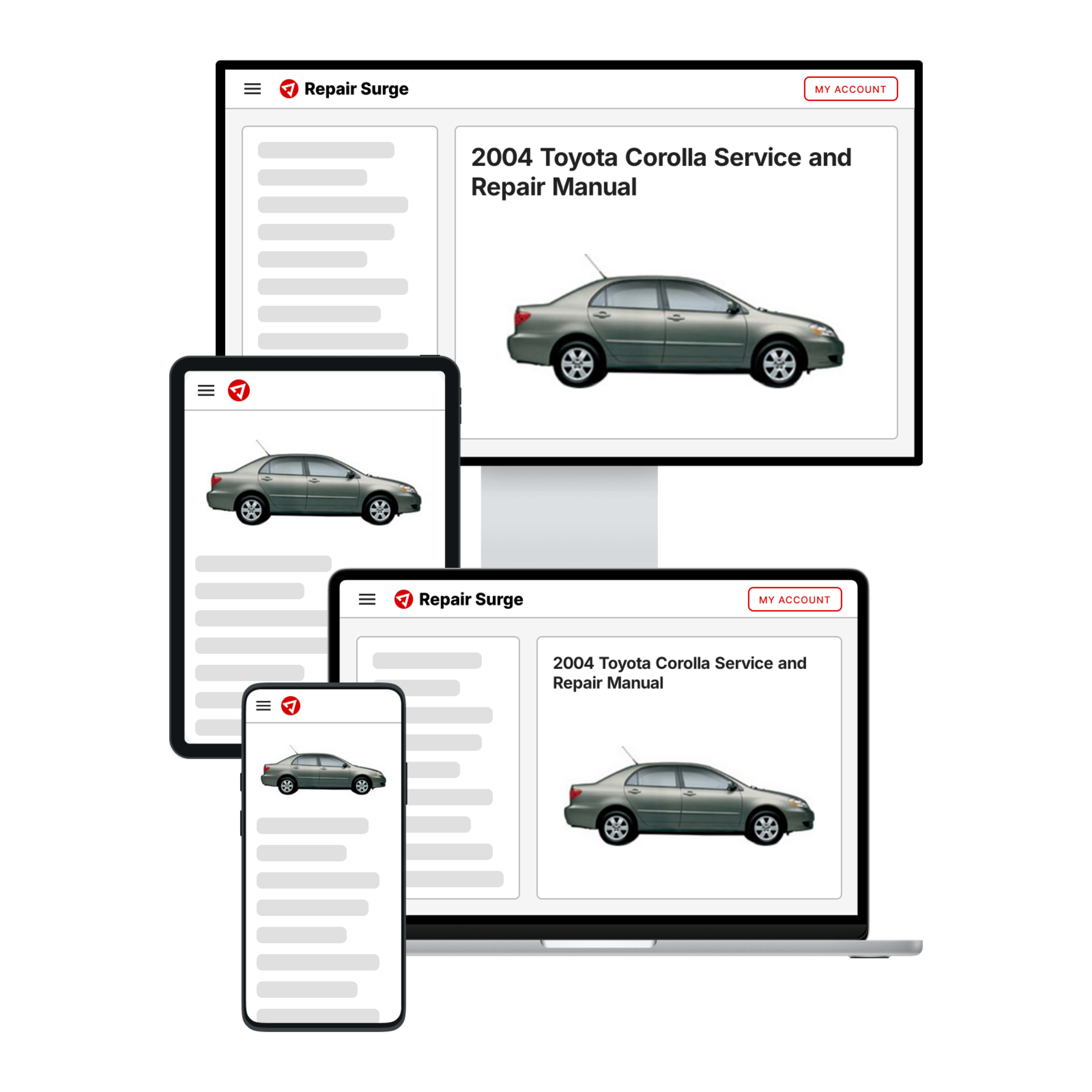 2004 Toyota Corolla service and repair manual hero image