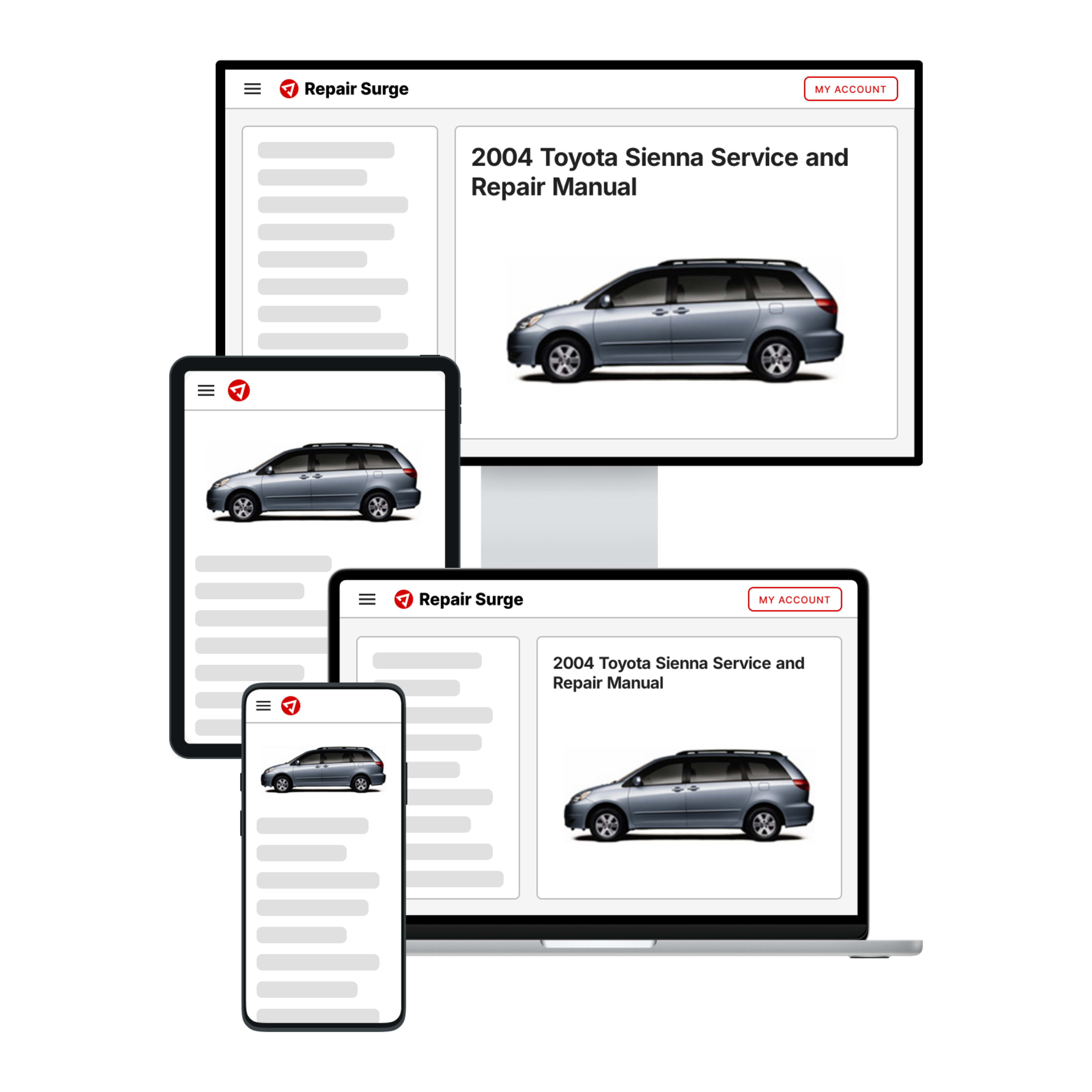 2004 Toyota Sienna service and repair manual hero image