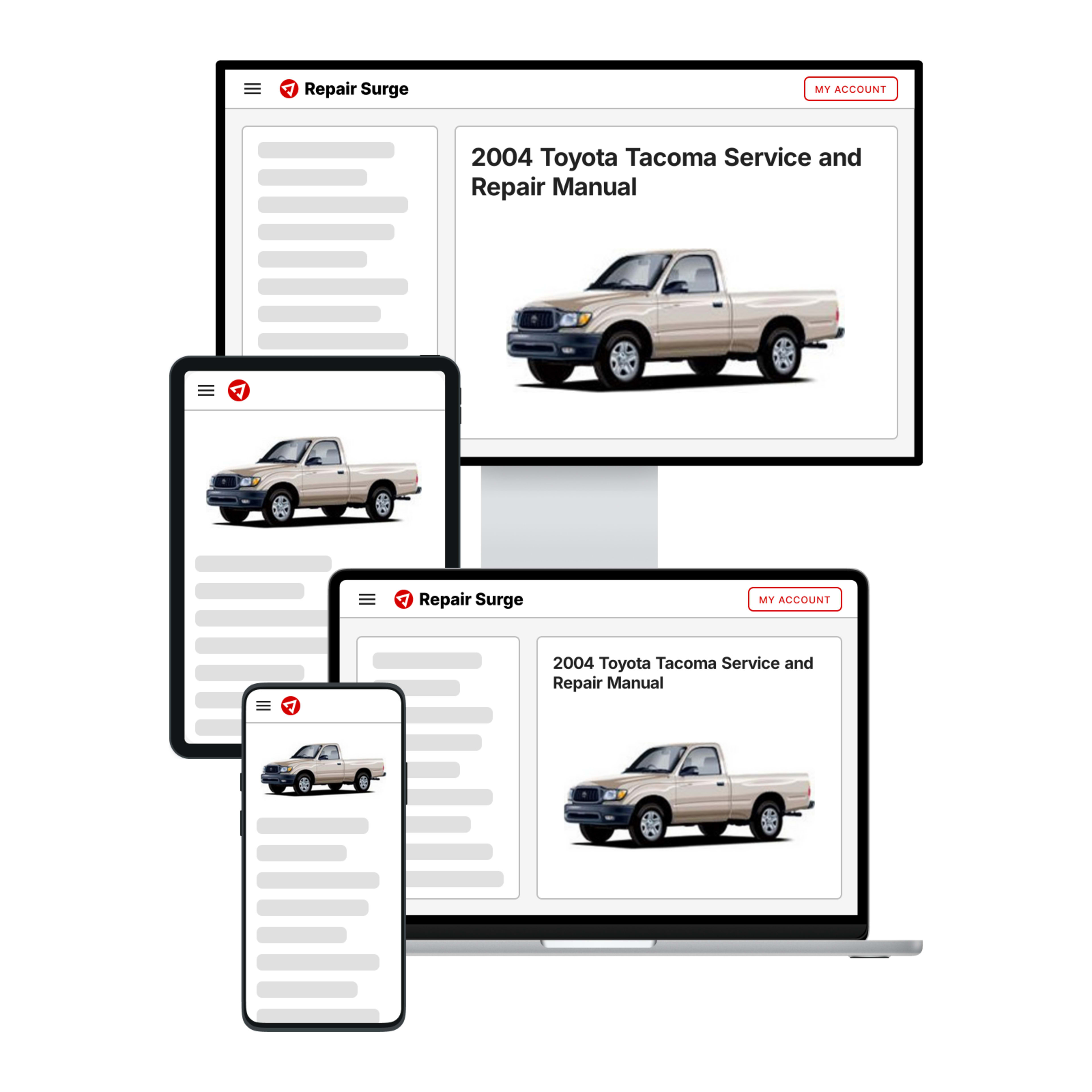 2004 Toyota Tacoma service and repair manual hero image