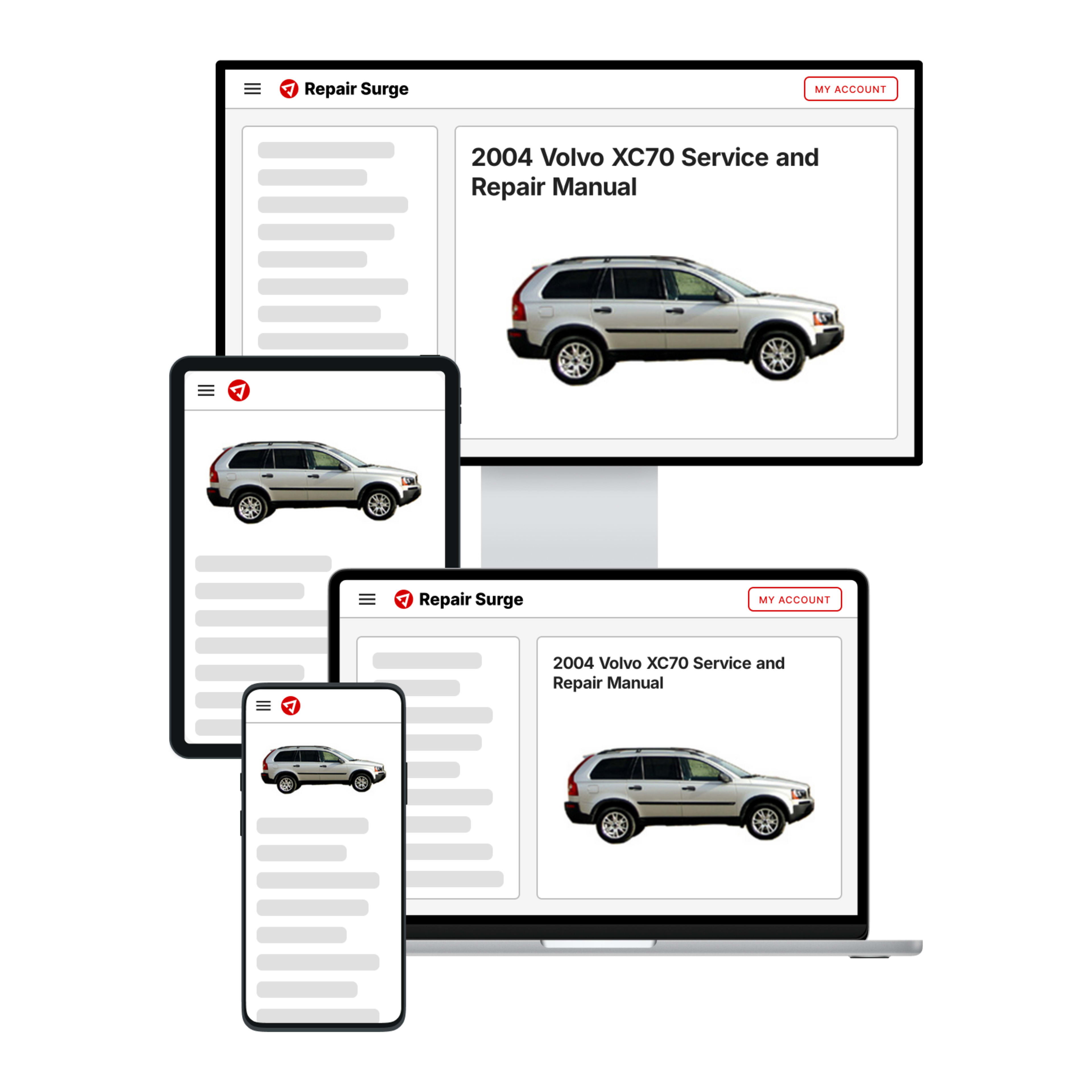 2004 Volvo XC70 service and repair manual hero image