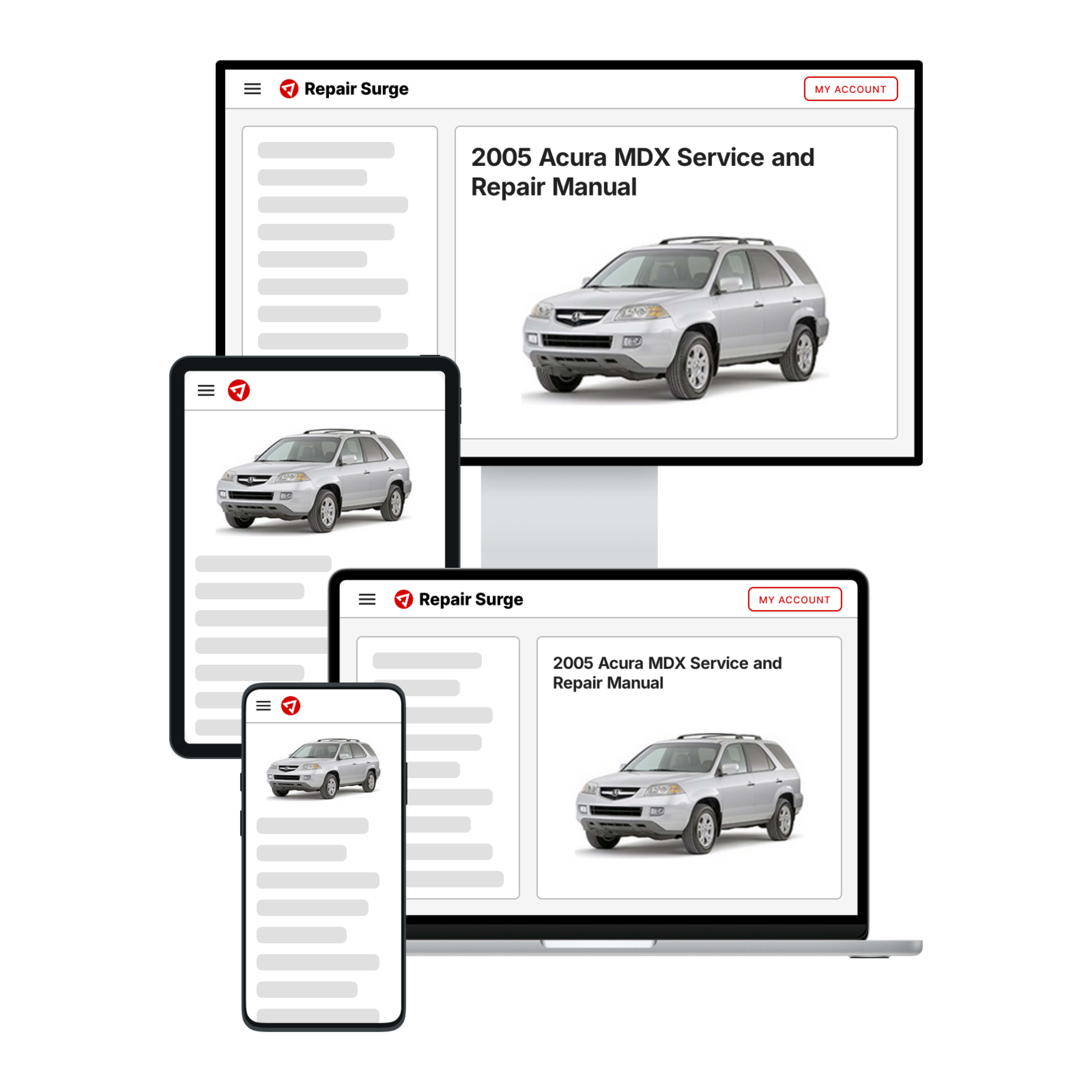 2005 Acura MDX service and repair manual hero image