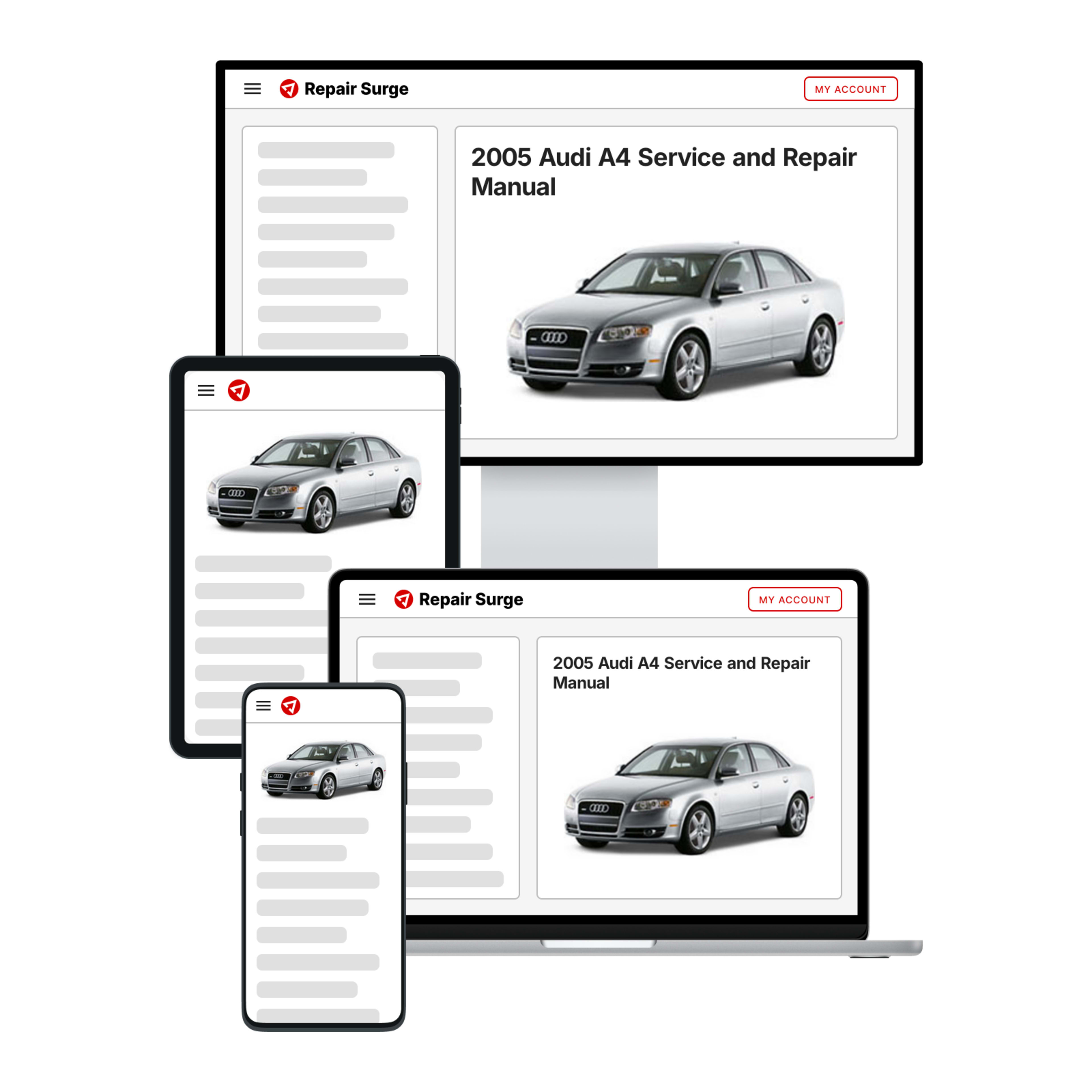 2005 Audi A4 service and repair manual hero image