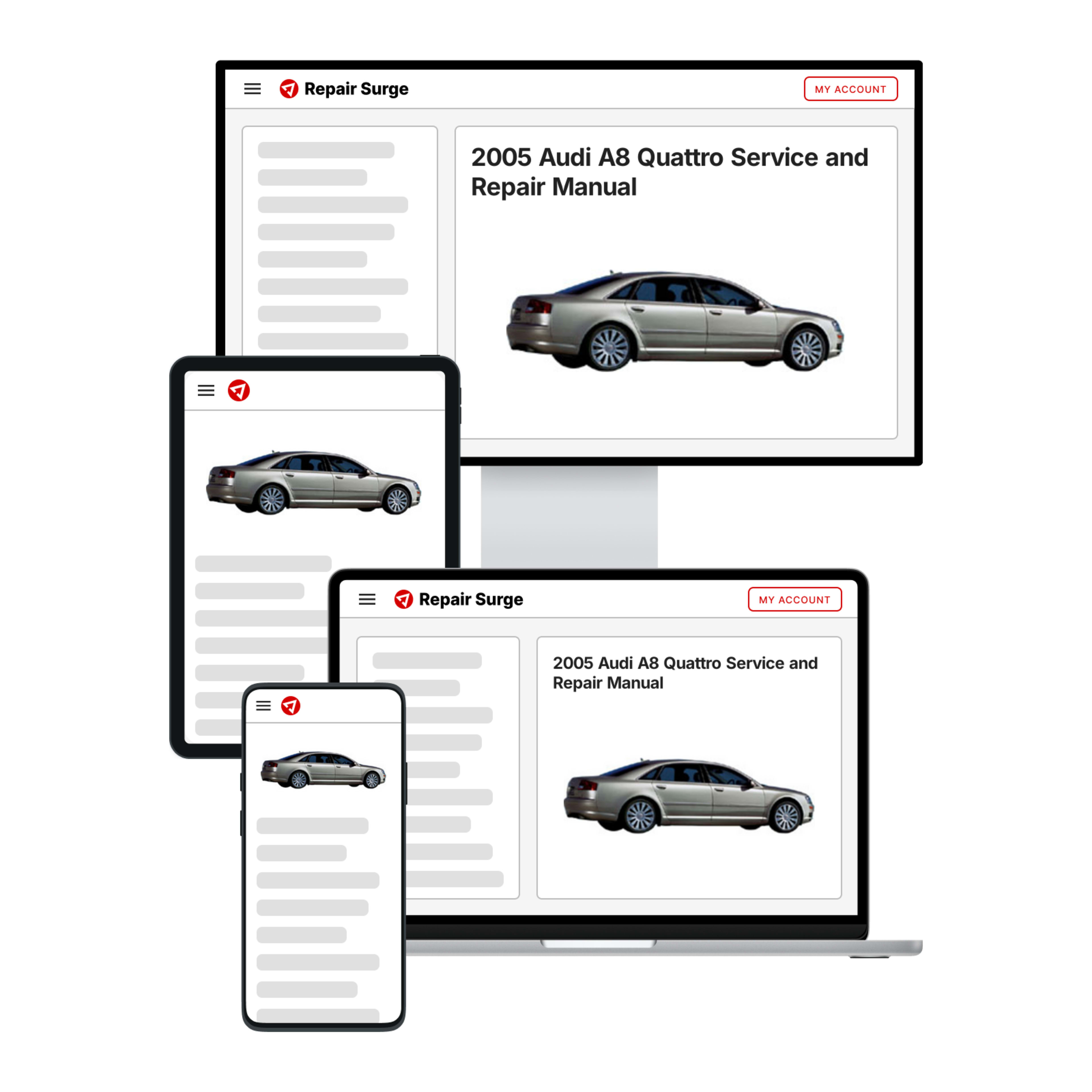 2005 Audi A8 Quattro service and repair manual hero image