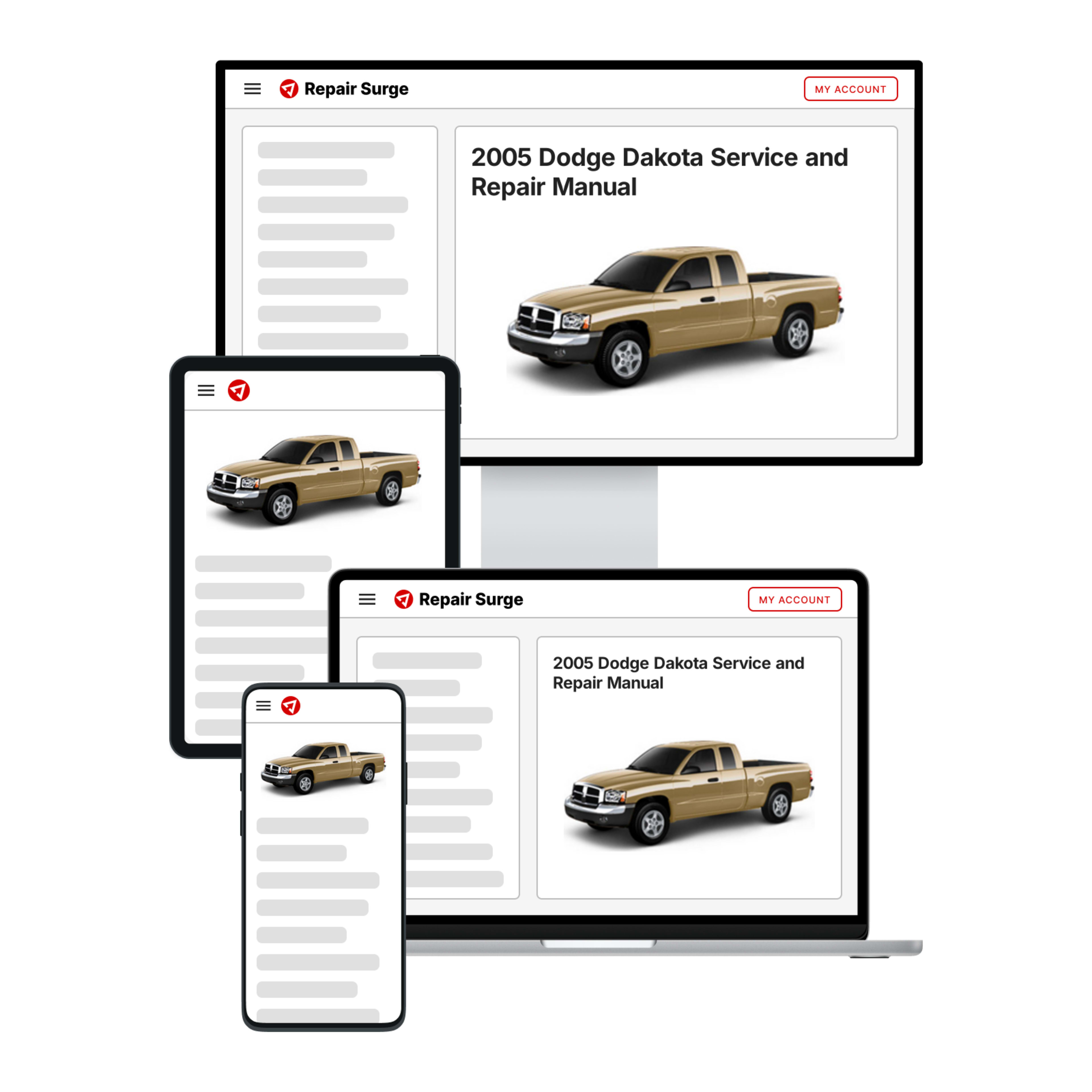 2005 Dodge Dakota service and repair manual hero image