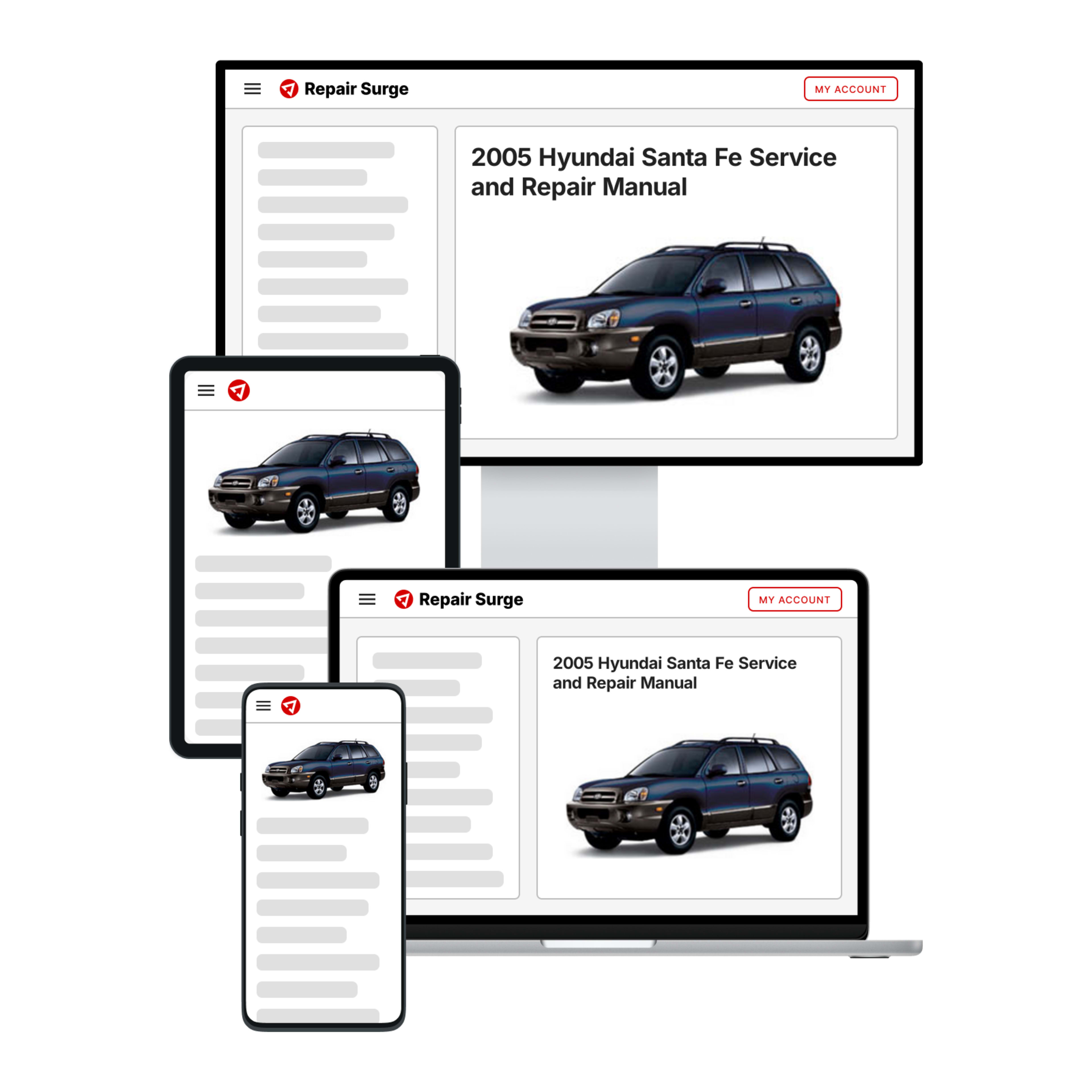 2005 Hyundai Santa Fe service and repair manual hero image