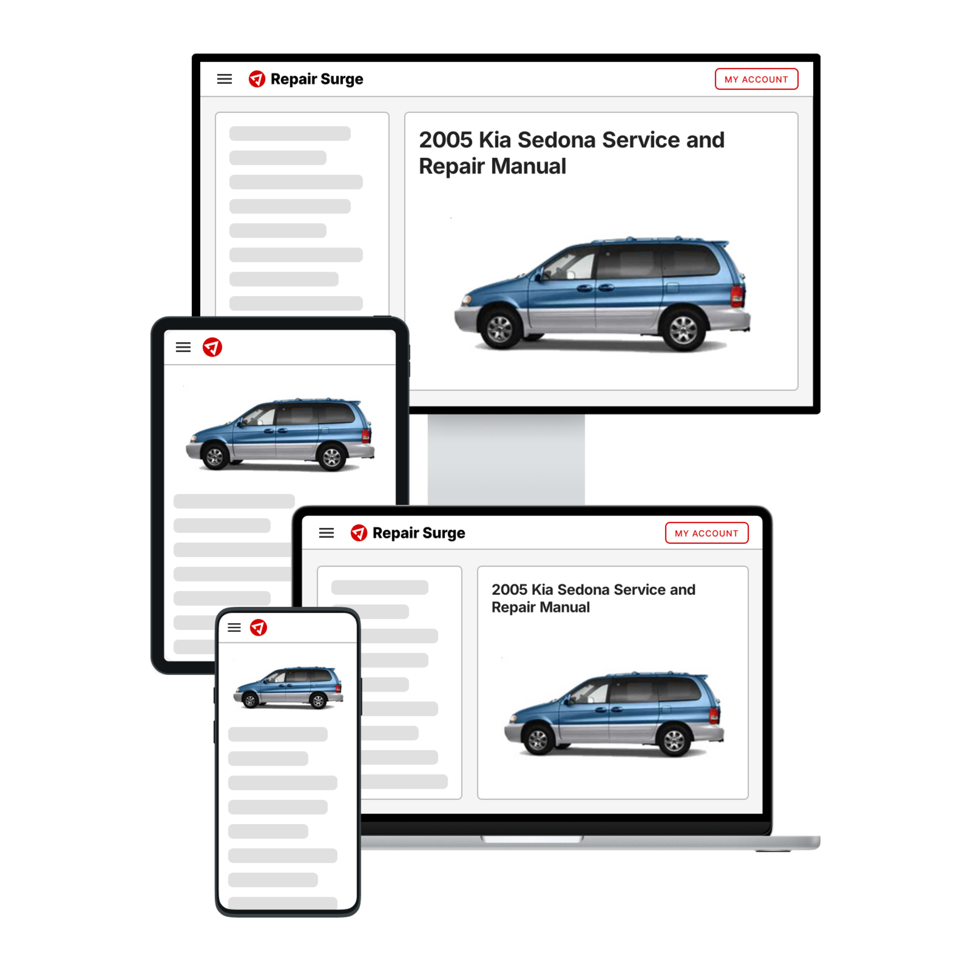 2005 Kia Sedona service and repair manual hero image