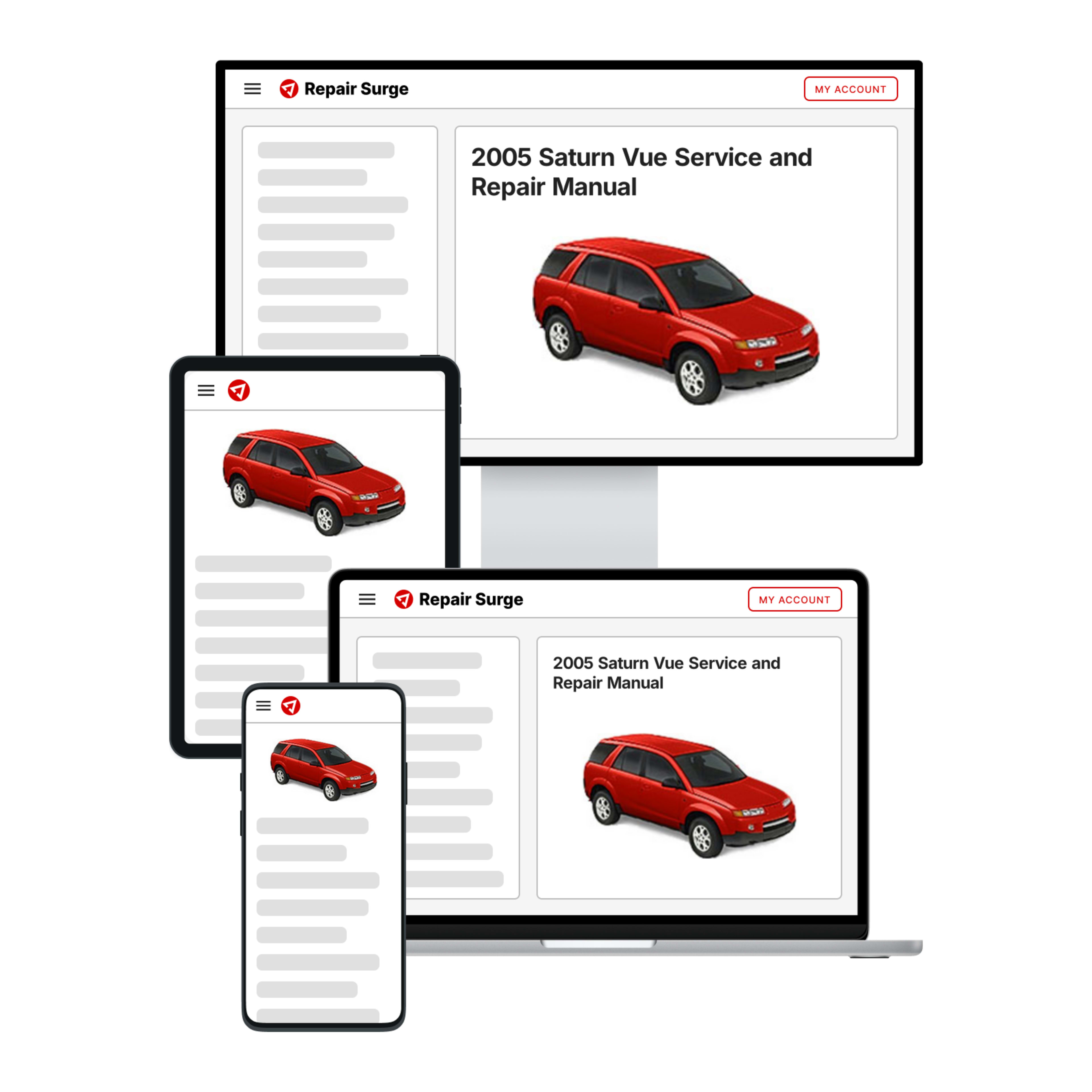 2005 Saturn Vue service and repair manual hero image