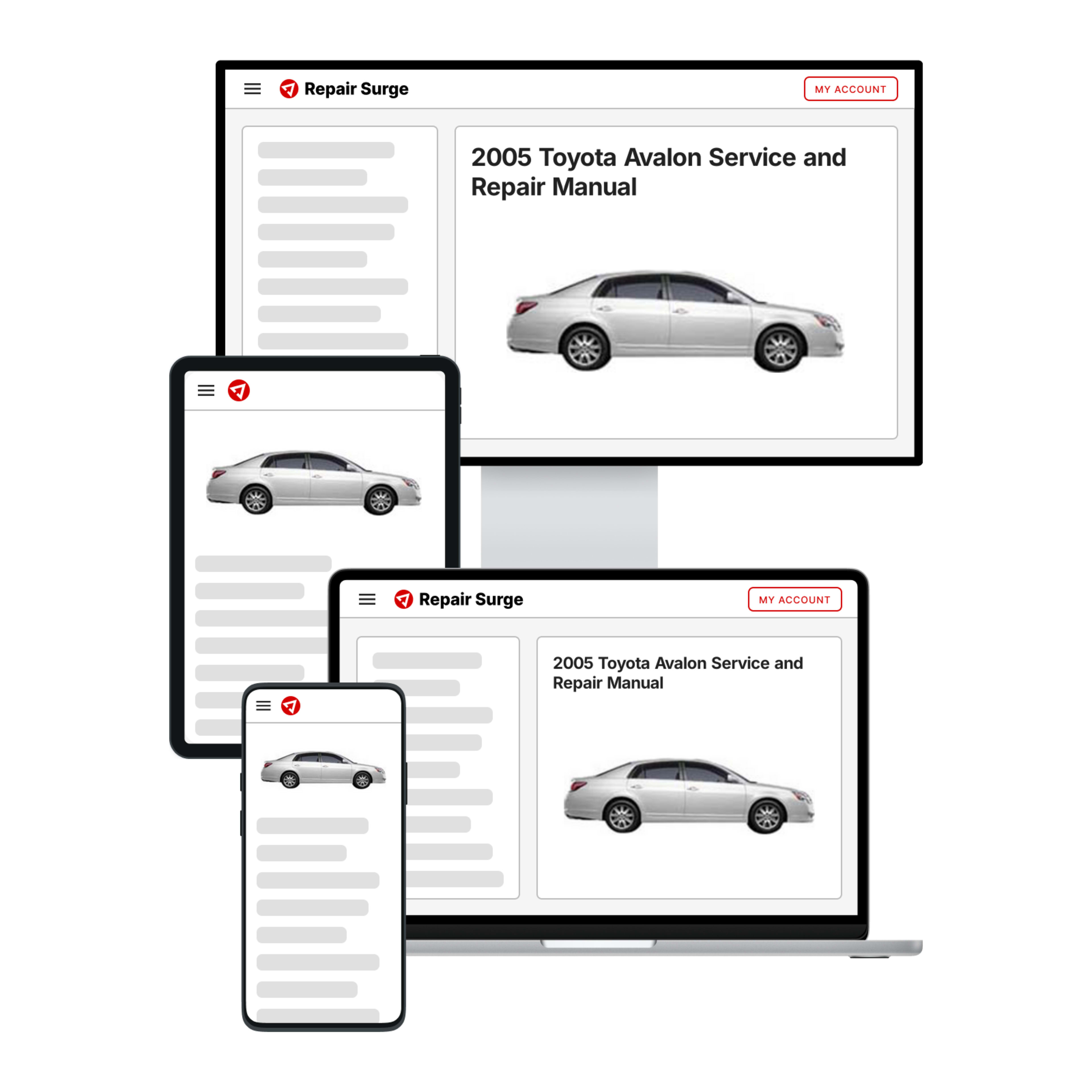 2005 Toyota Avalon service and repair manual hero image