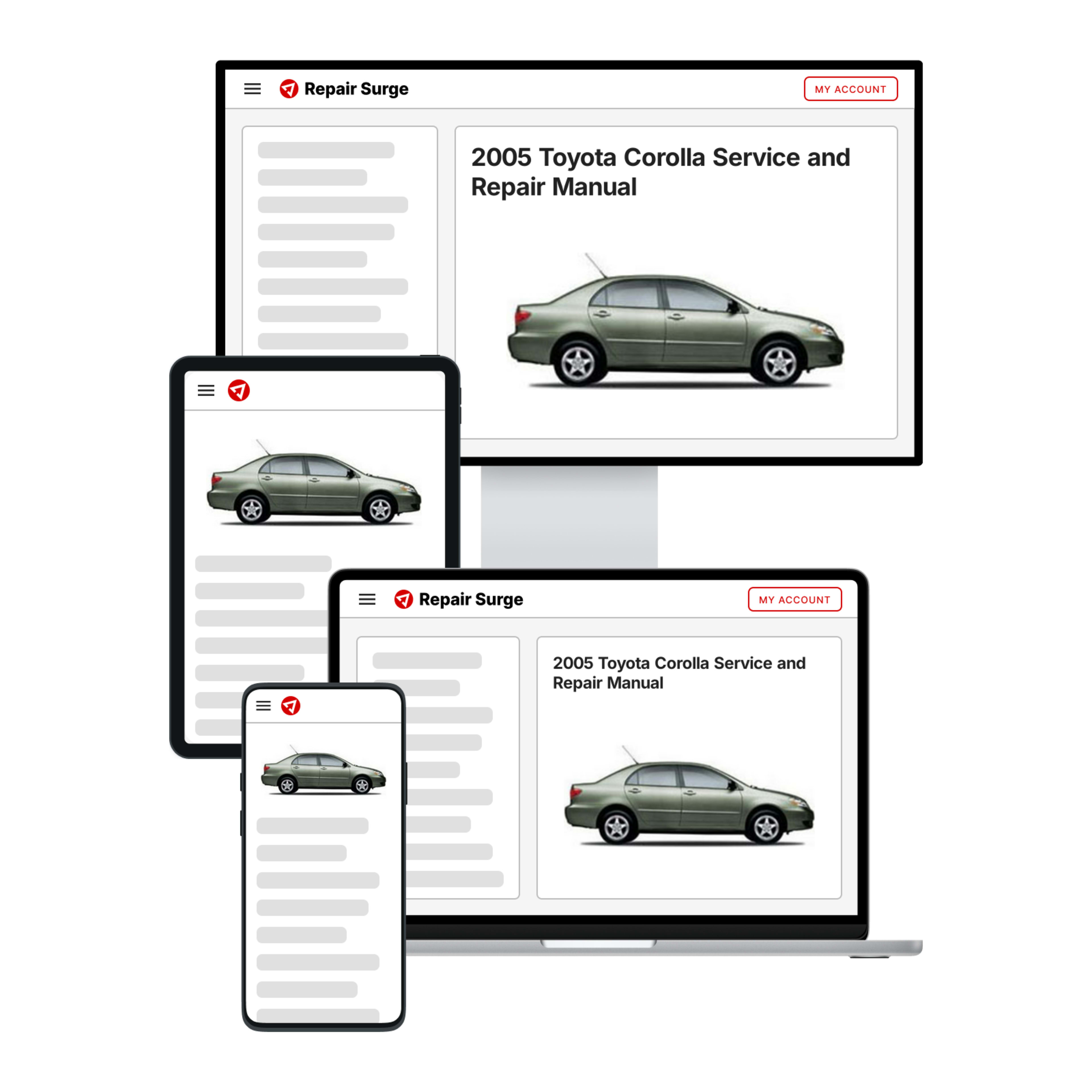 2005 Toyota Corolla service and repair manual hero image