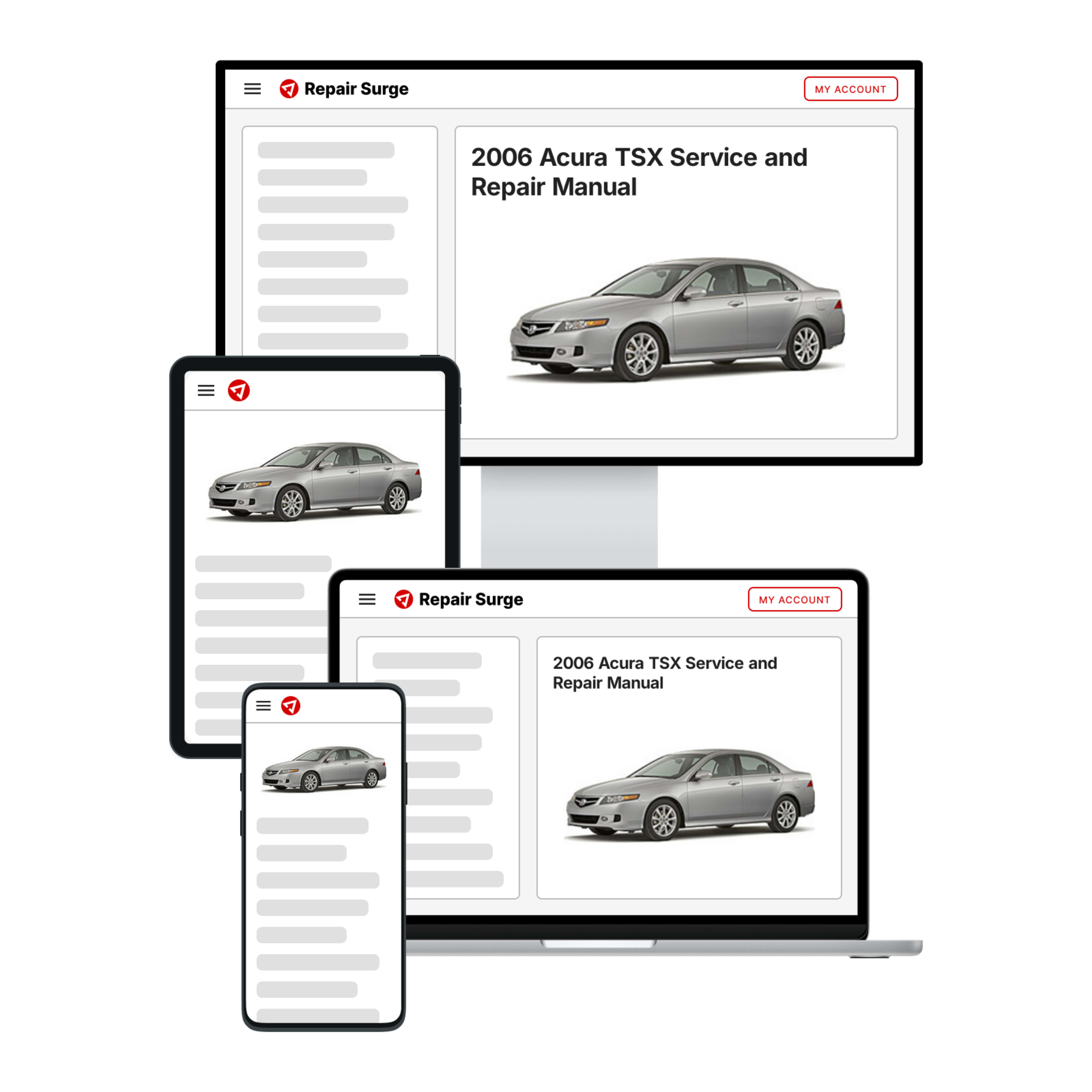 2006 Acura TSX service and repair manual hero image