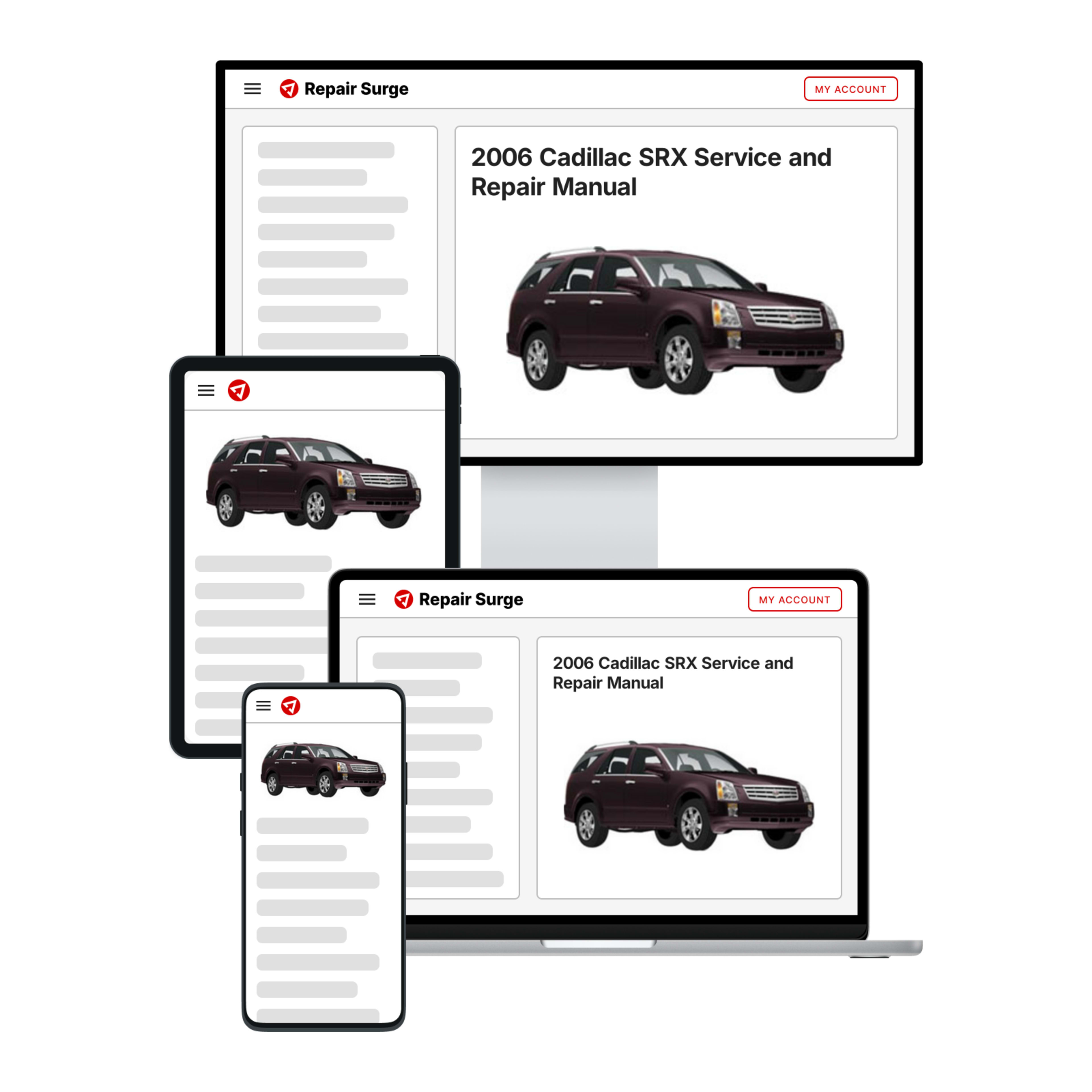 2006 Cadillac SRX service and repair manual hero image