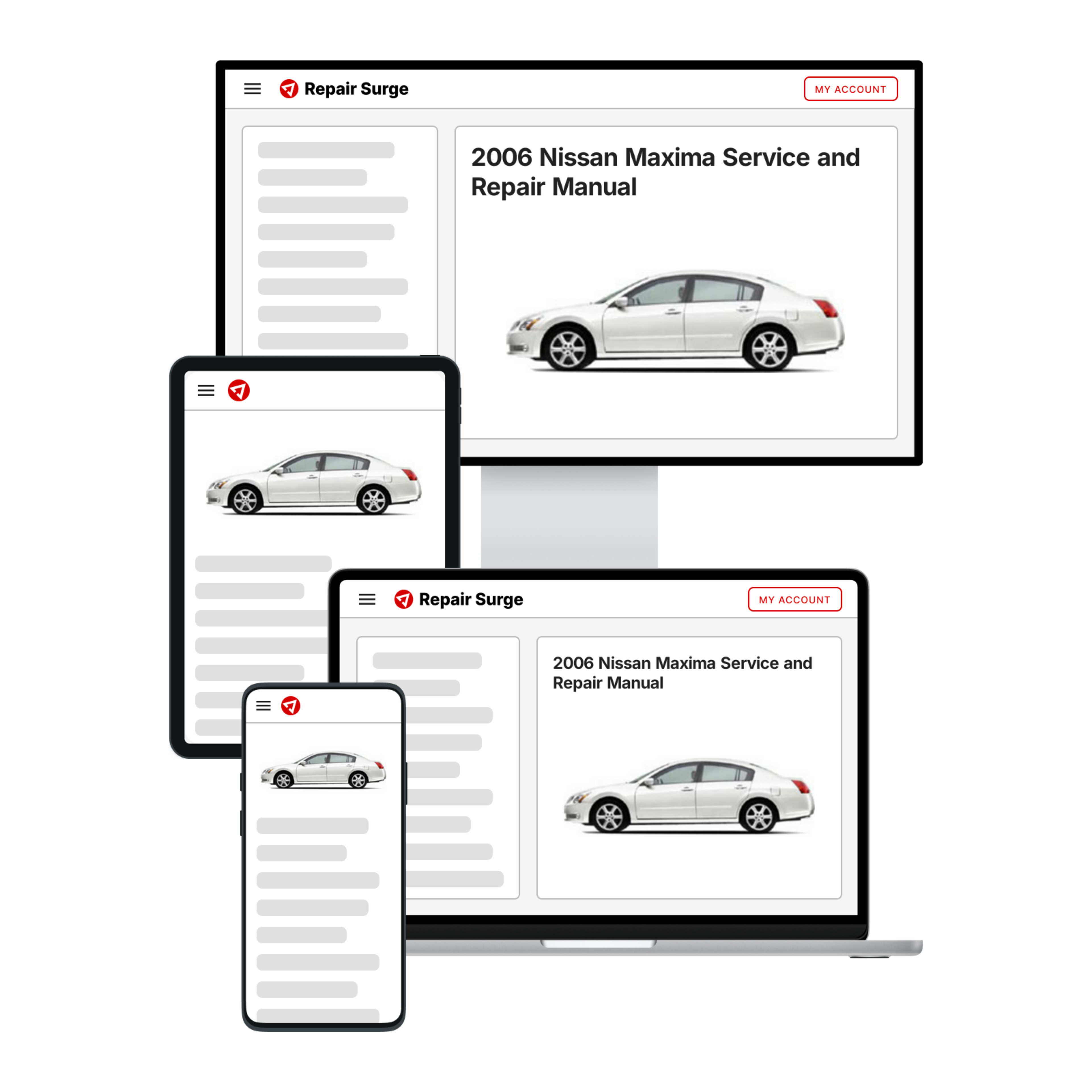 2006 Nissan Maxima service and repair manual hero image