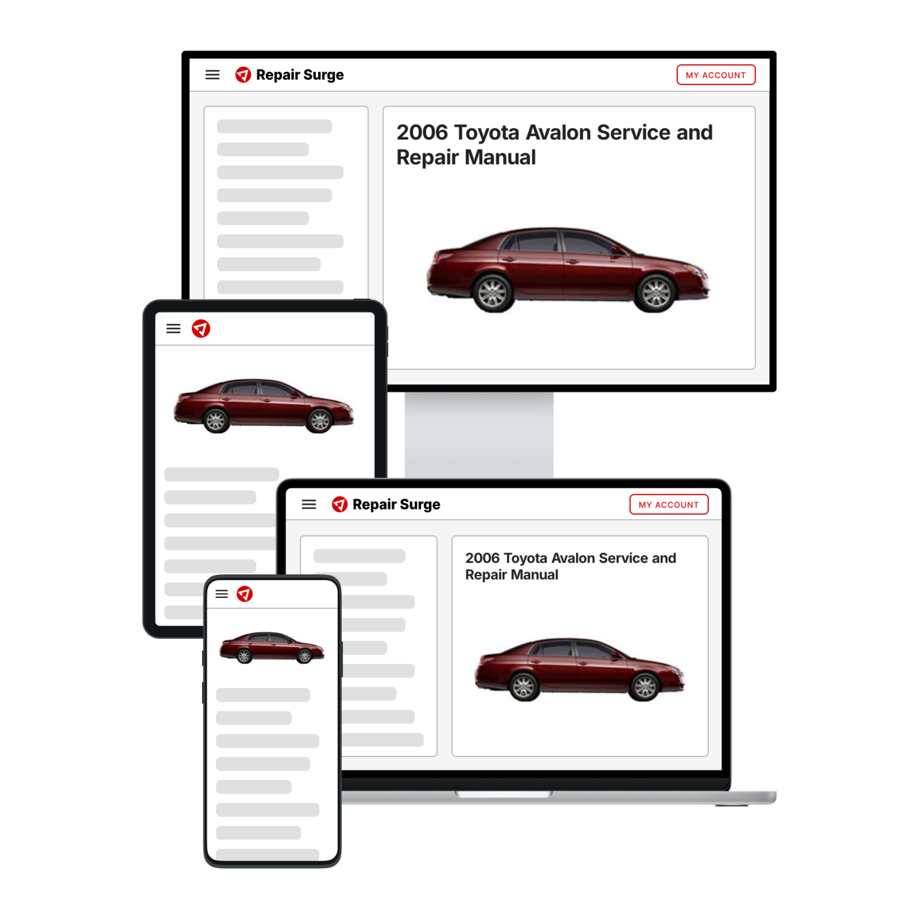 2006 Toyota Avalon service and repair manual hero image