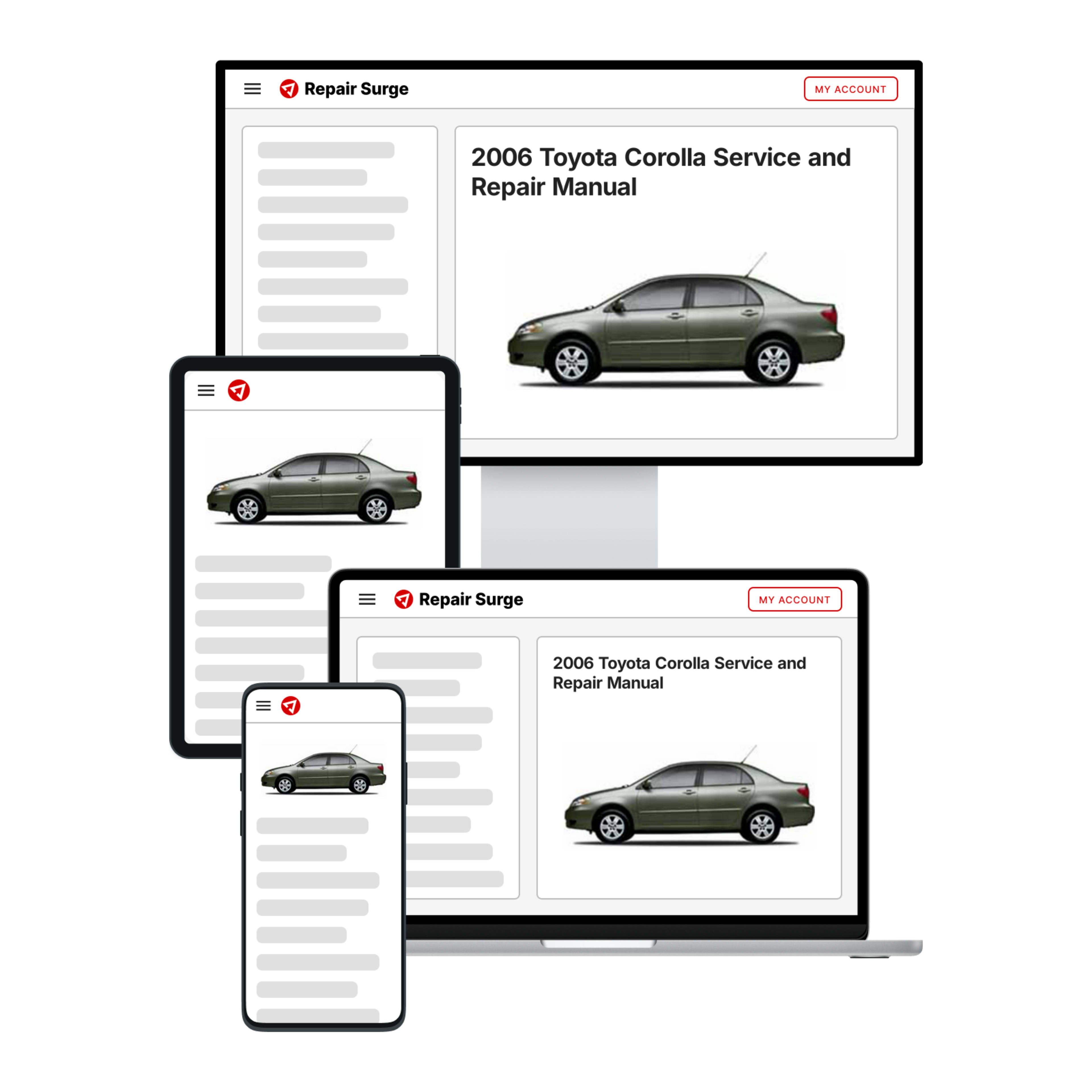 2006 Toyota Corolla service and repair manual hero image