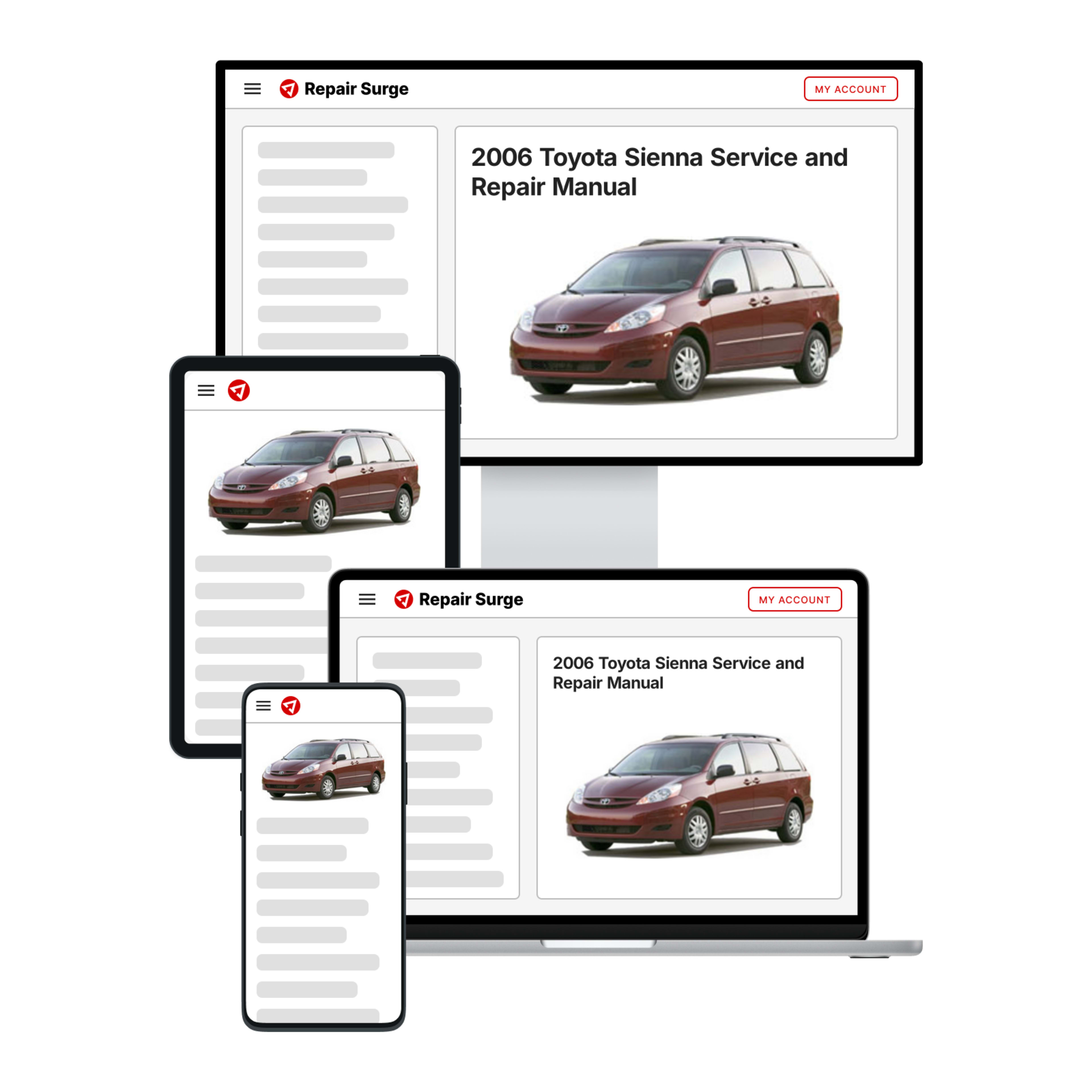 2006 Toyota Sienna service and repair manual hero image