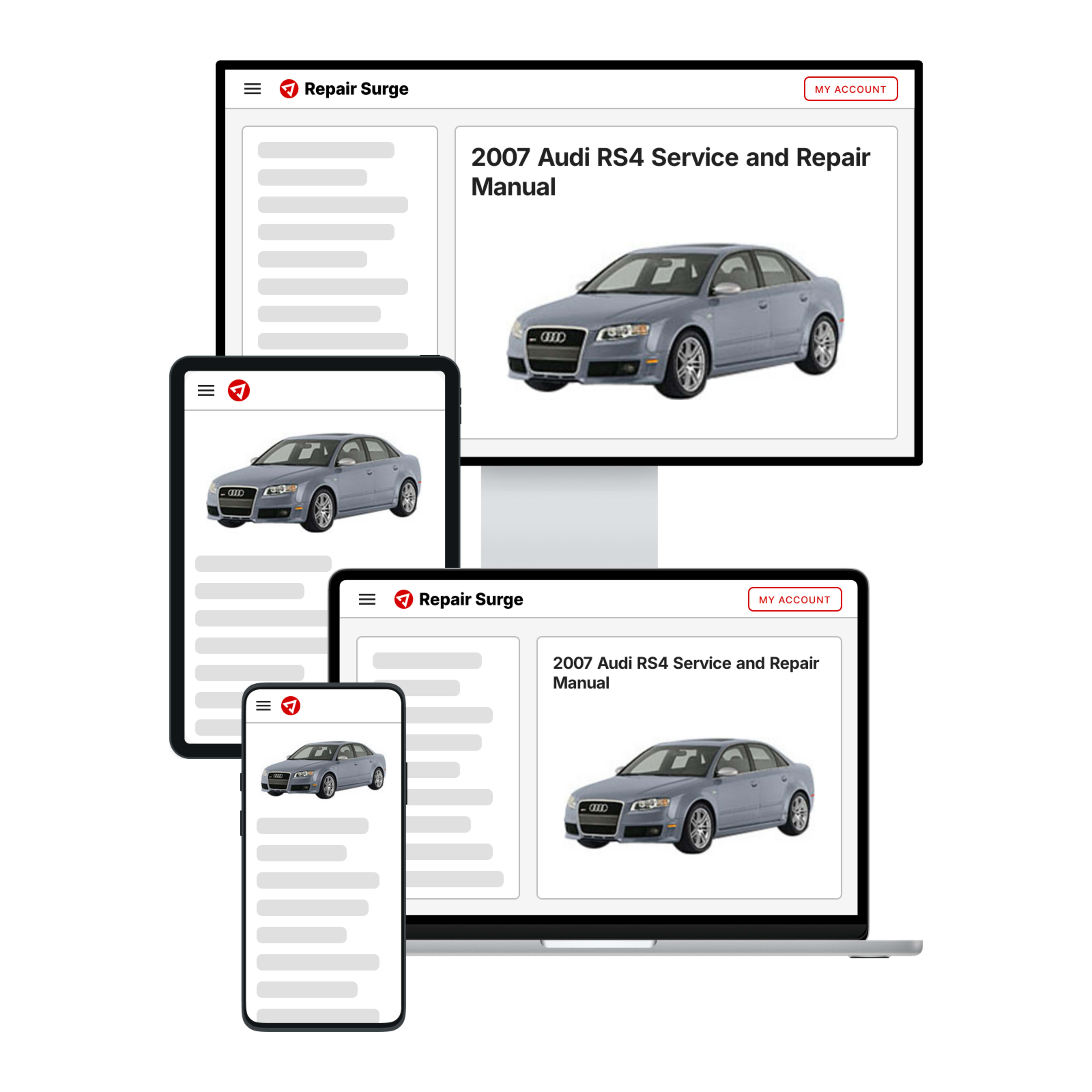 2007 Audi RS4 service and repair manual hero image
