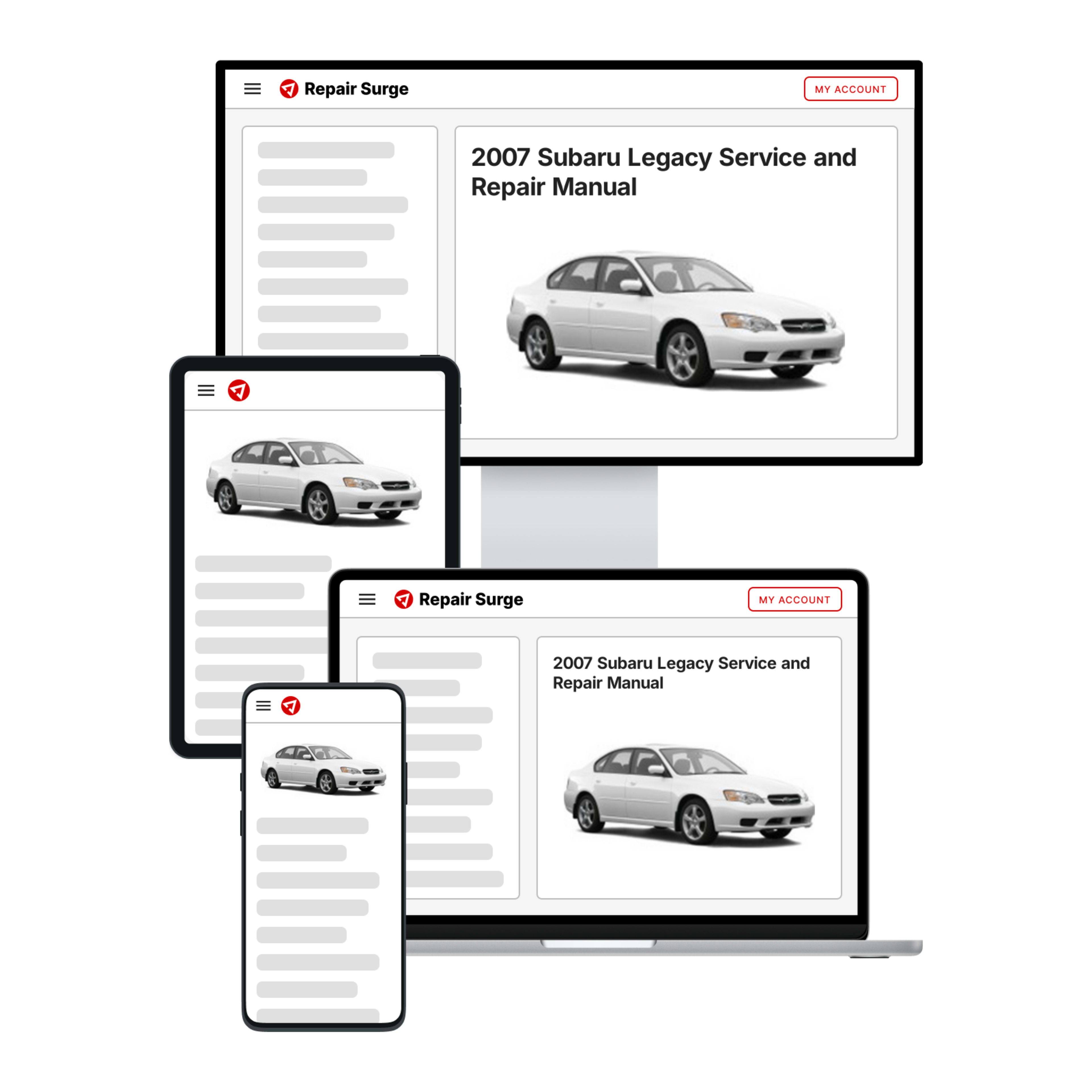 2007 Subaru Legacy service and repair manual hero image