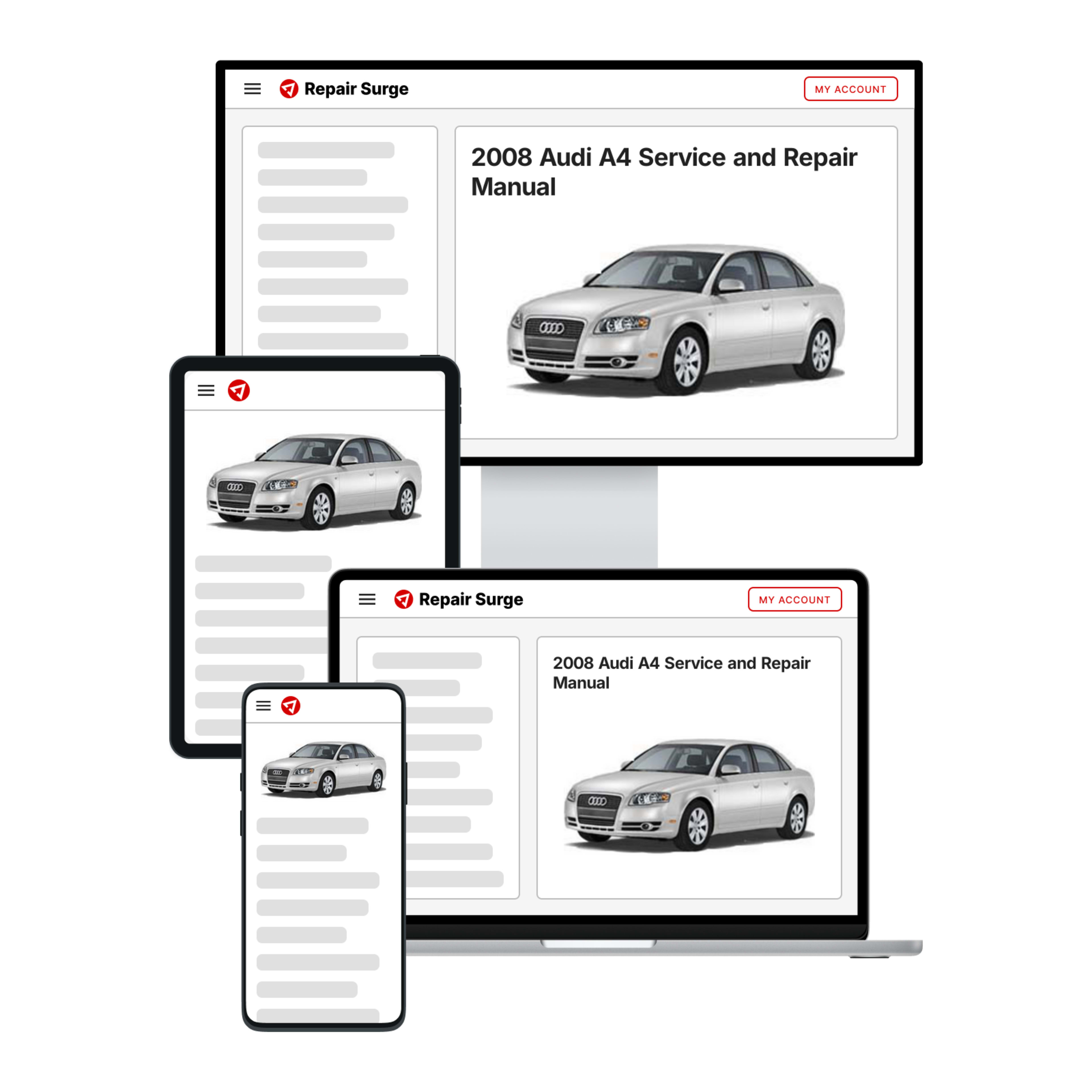 2008 Audi A4 service and repair manual hero image