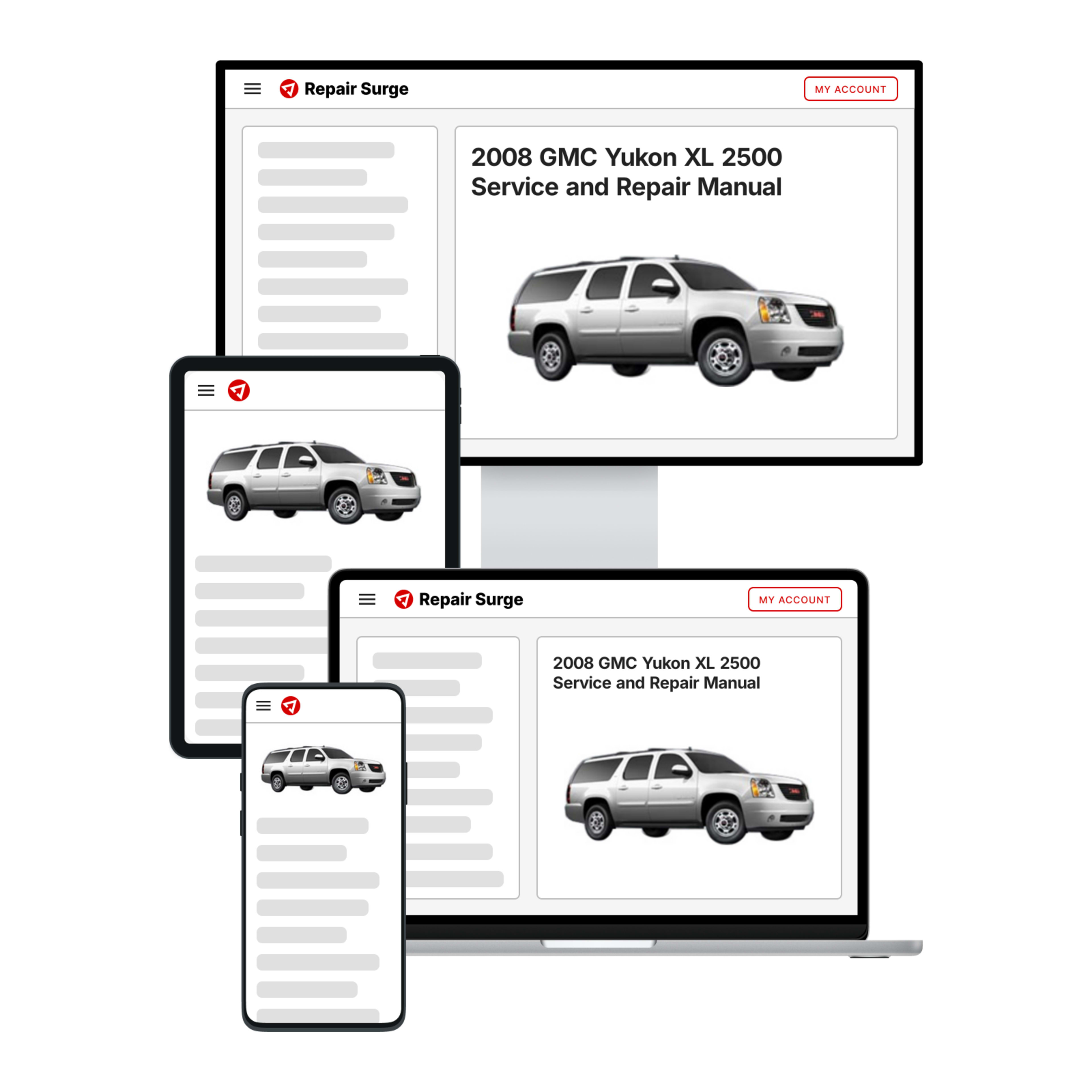 2008 GMC Yukon XL 2500 service and repair manual hero image