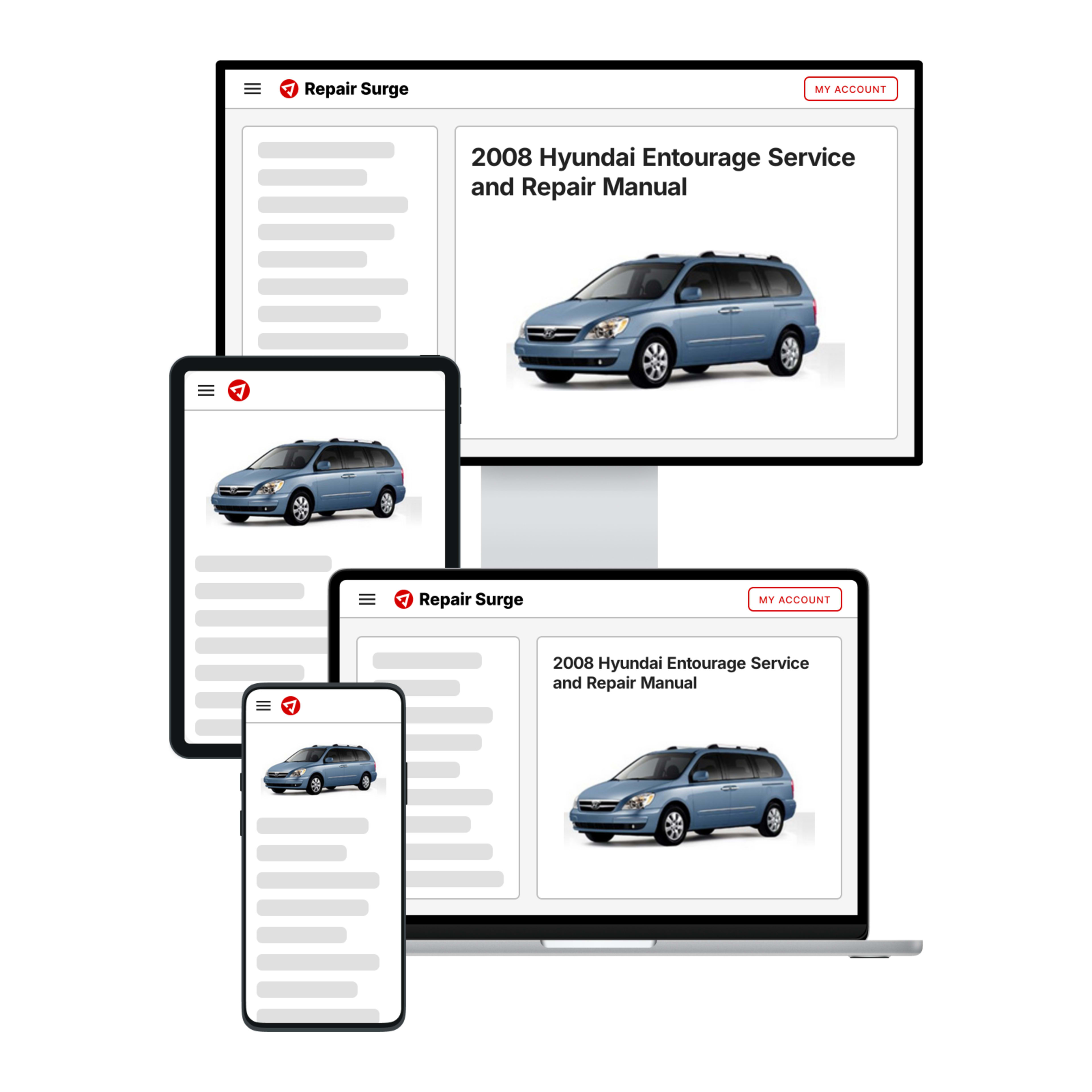 2008 Hyundai Entourage service and repair manual hero image