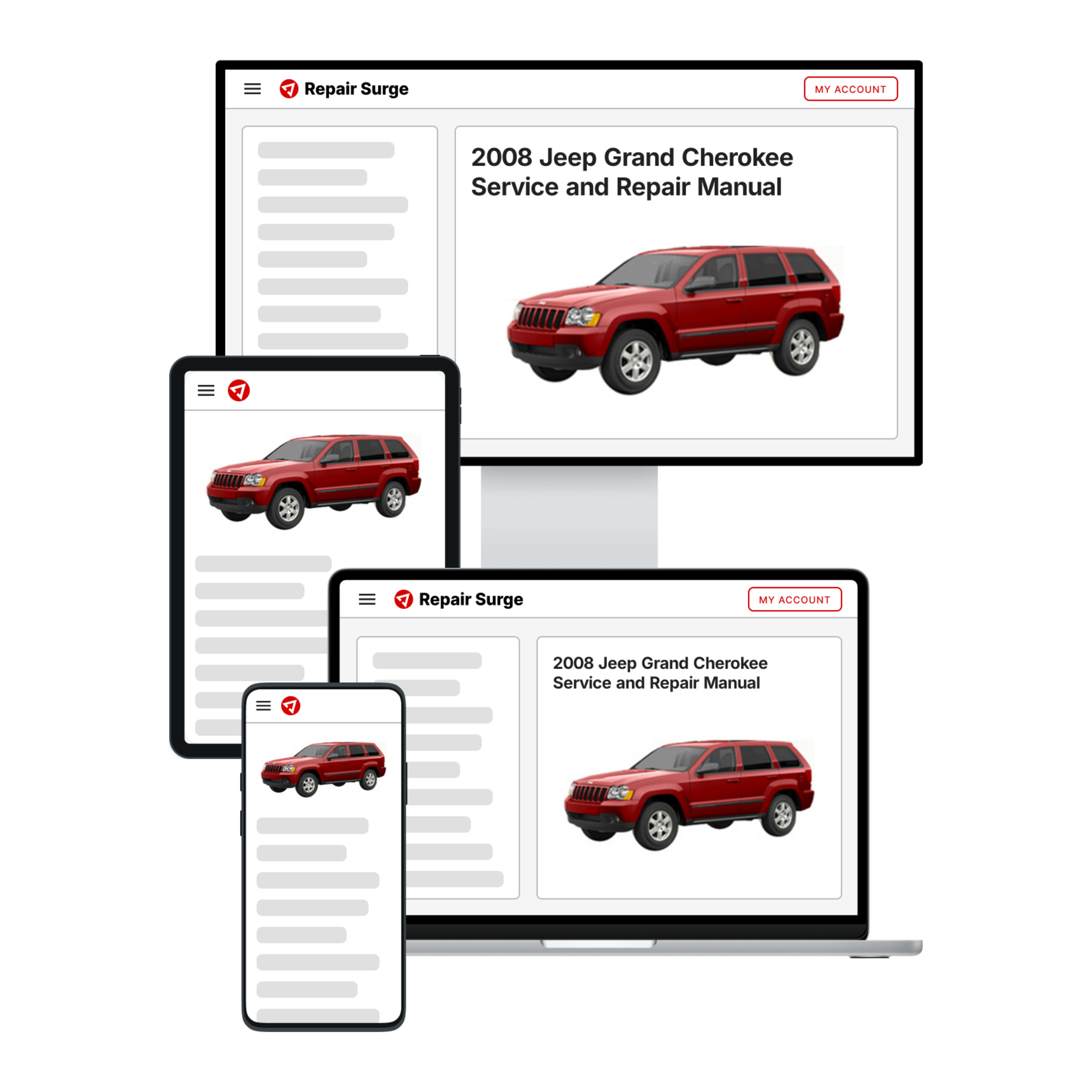 2008 Jeep Grand Cherokee service and repair manual hero image