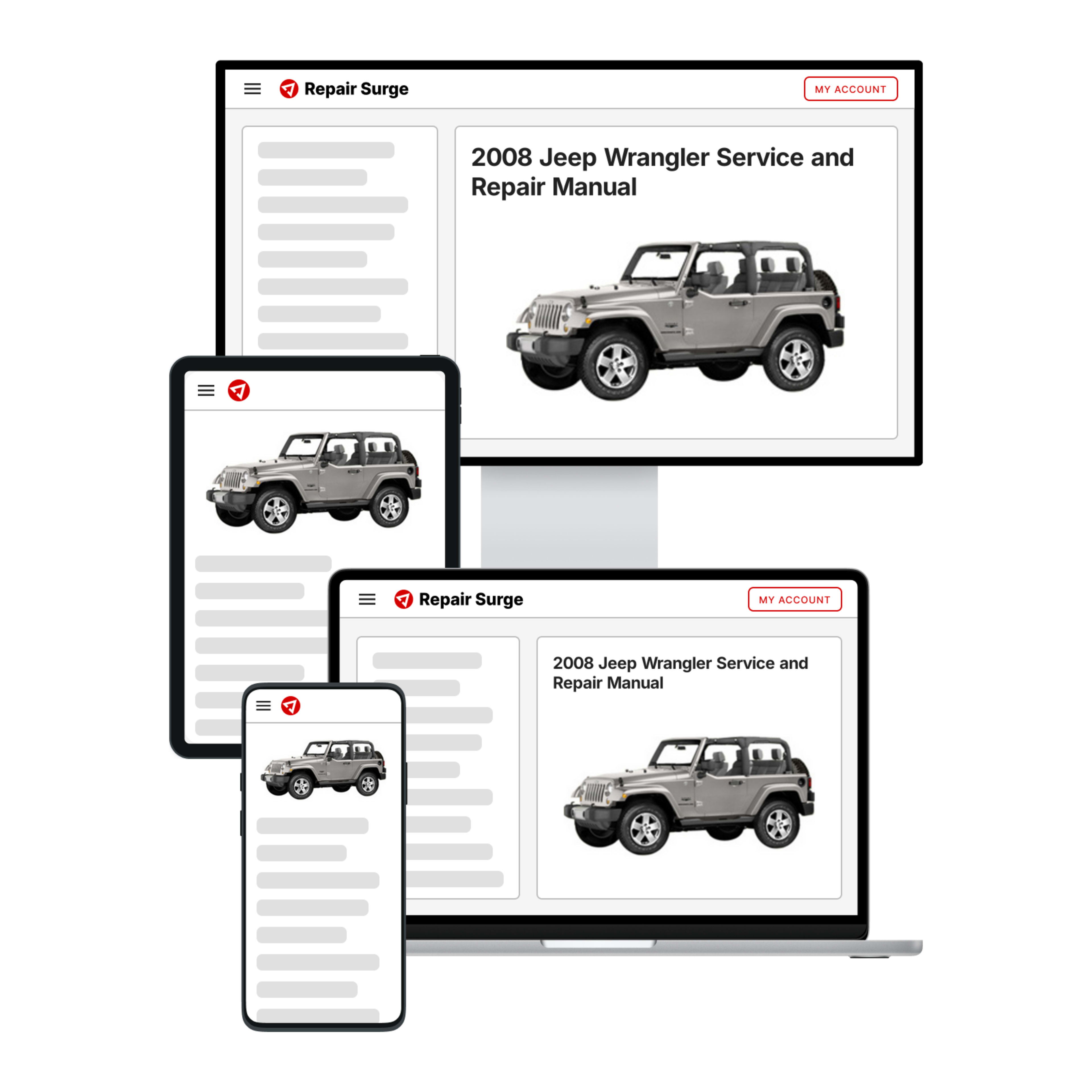 2008 Jeep Wrangler service and repair manual hero image