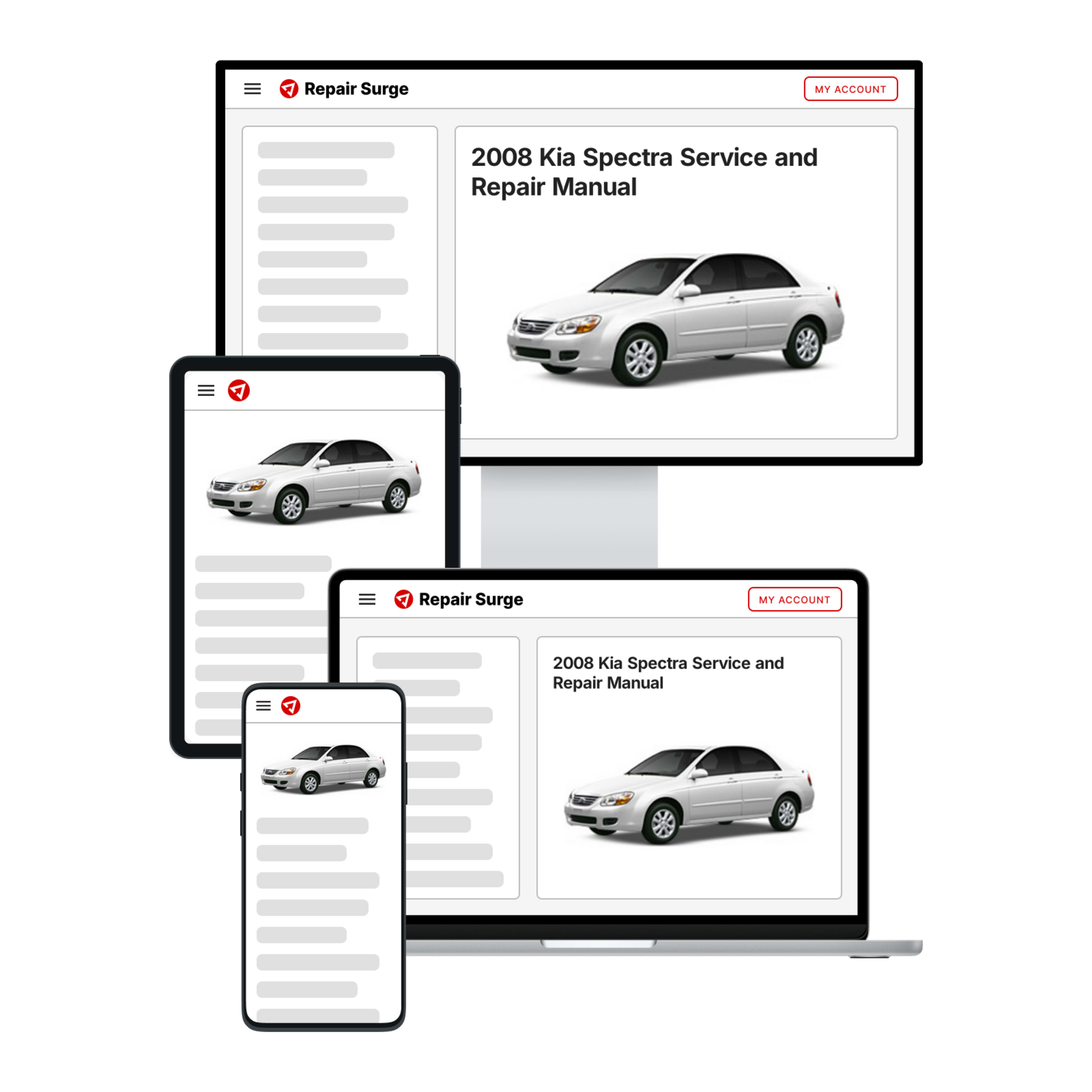 2008 Kia Spectra service and repair manual hero image
