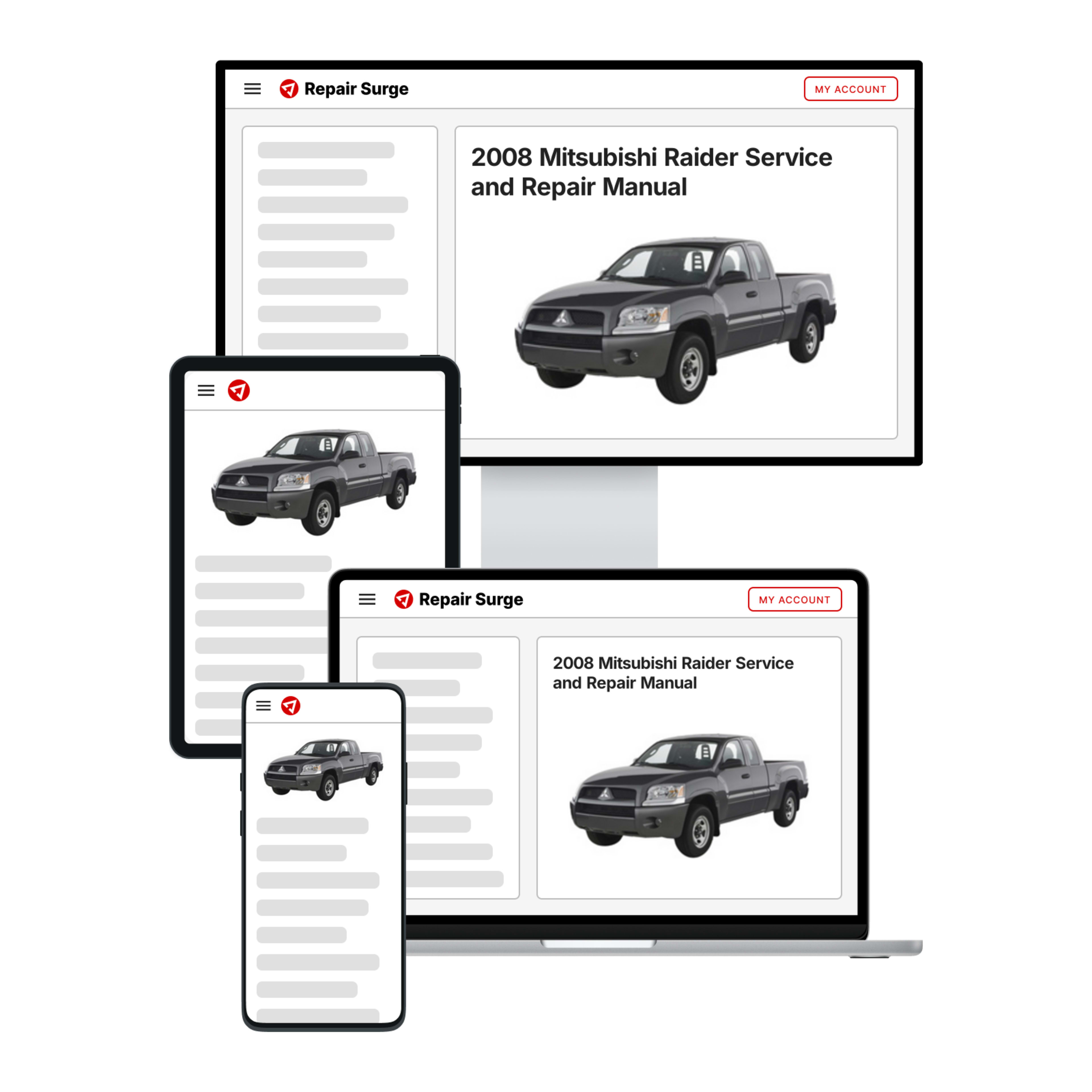 2008 Mitsubishi Raider service and repair manual hero image