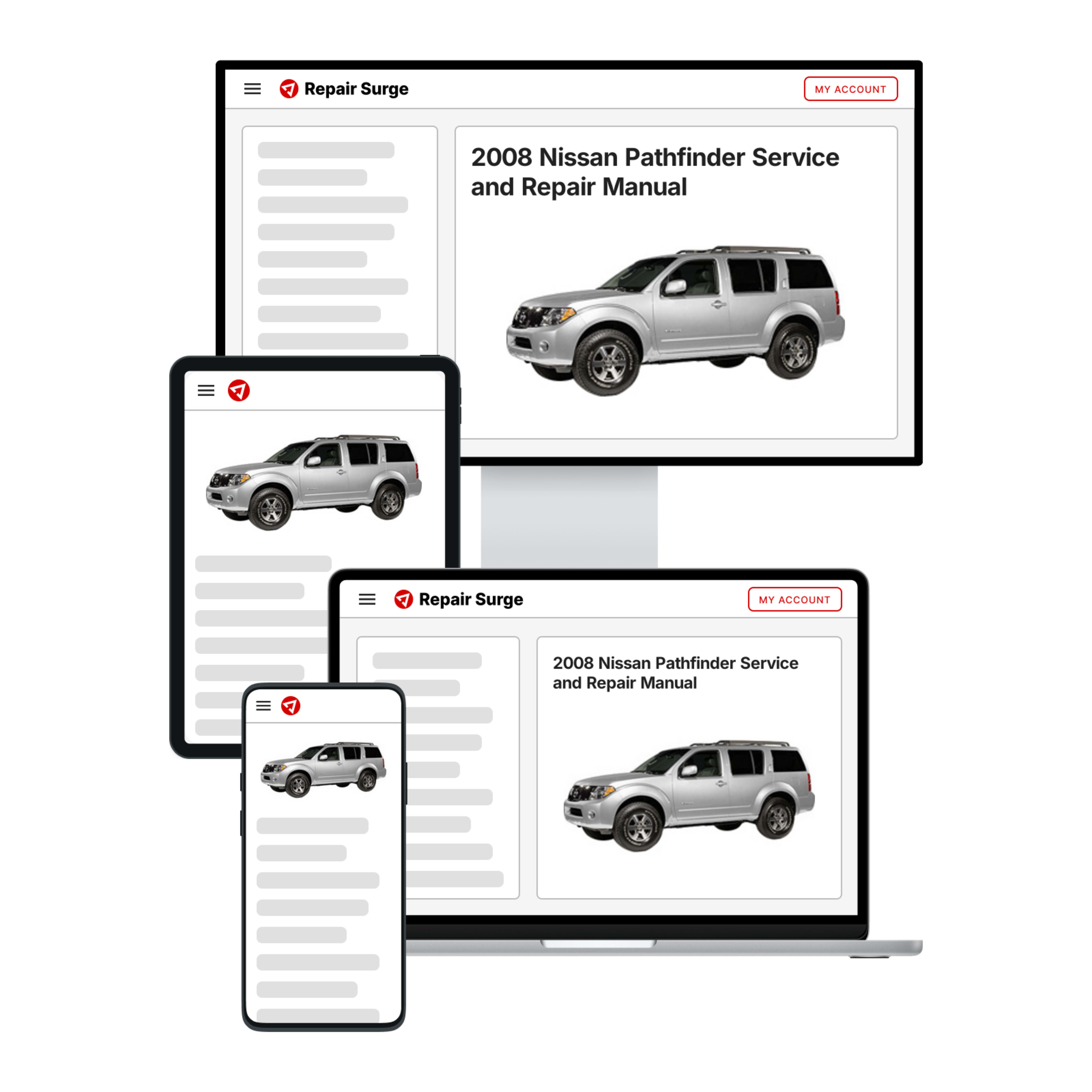 2008 Nissan Pathfinder service and repair manual hero image