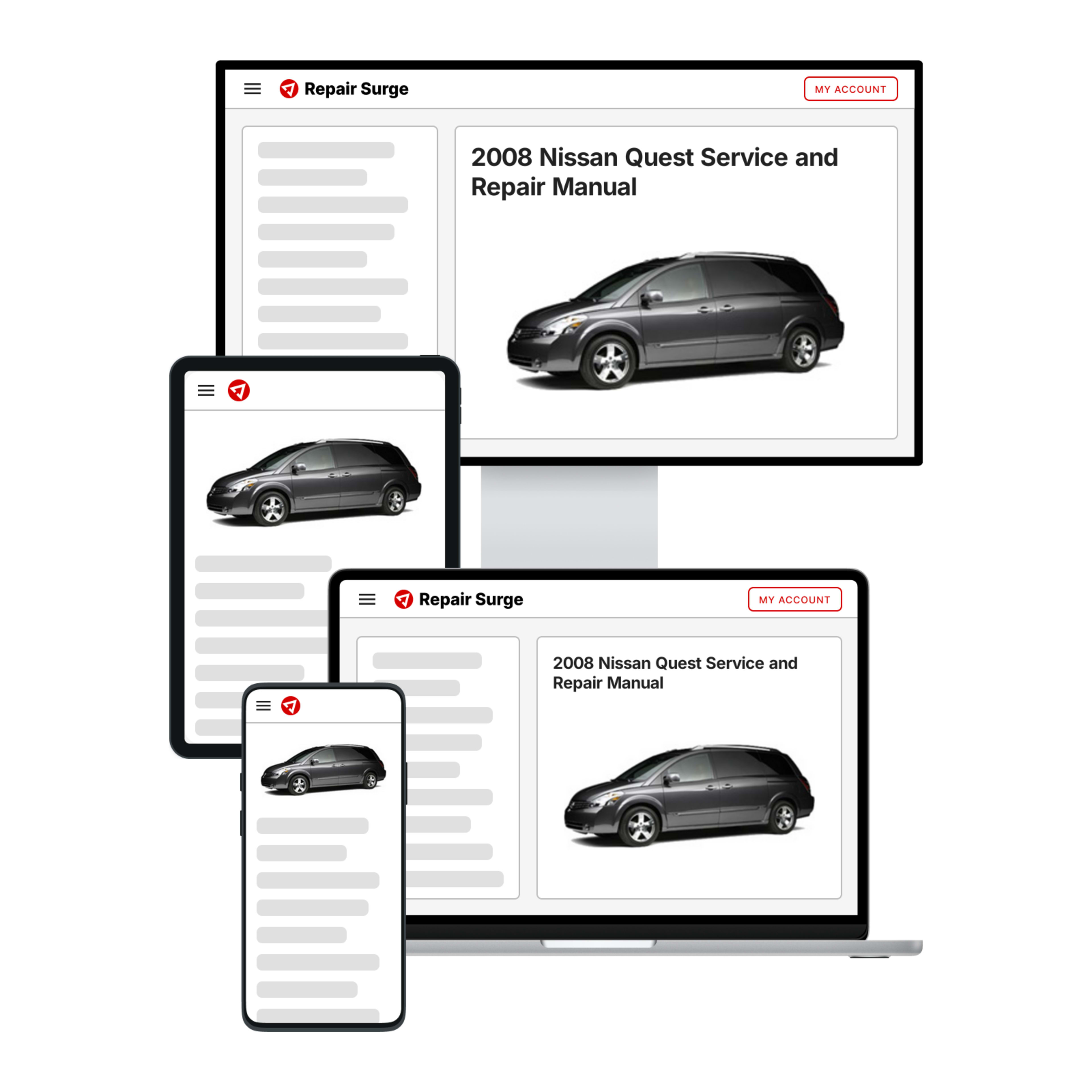 2008 Nissan Quest service and repair manual hero image