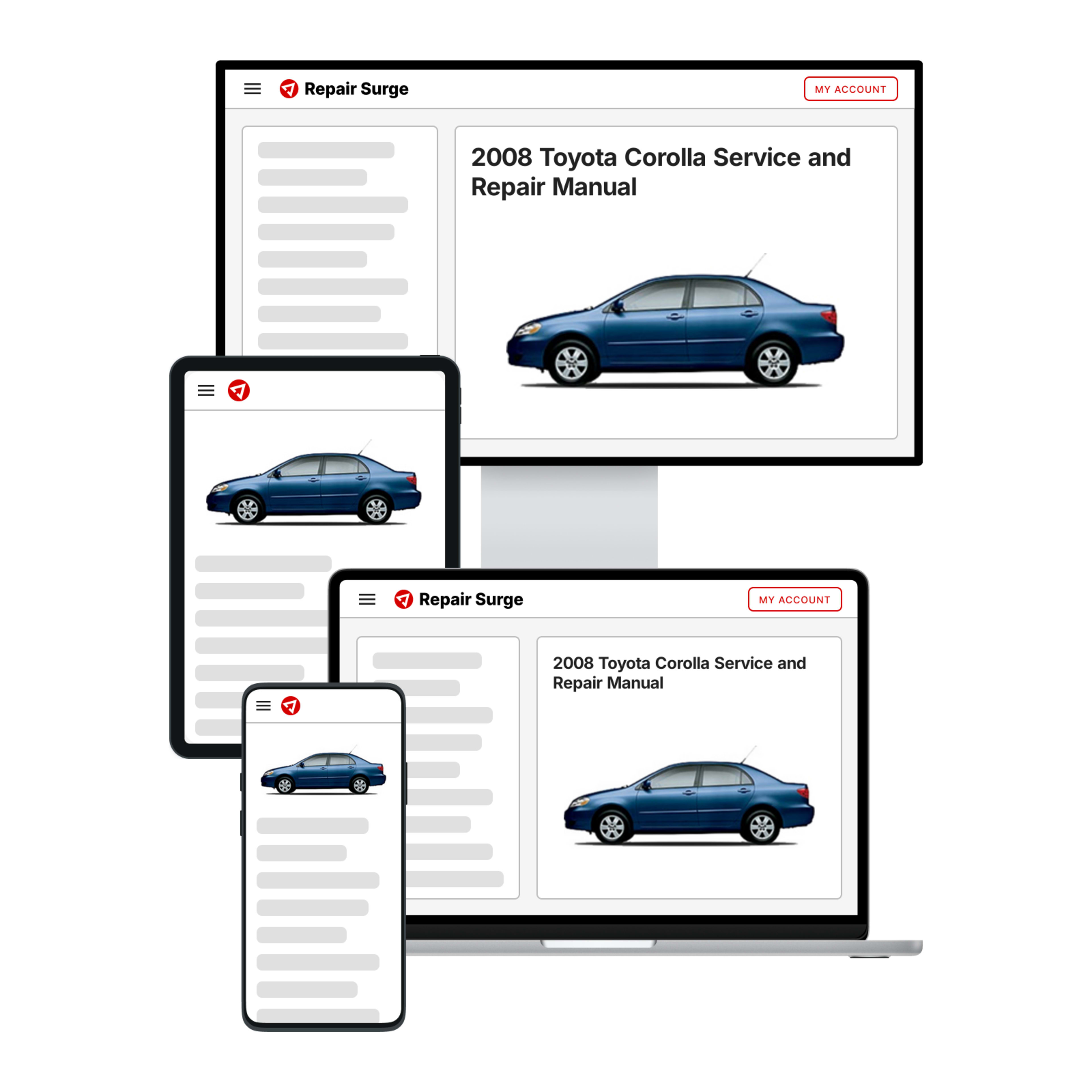 2008 Toyota Corolla service and repair manual hero image