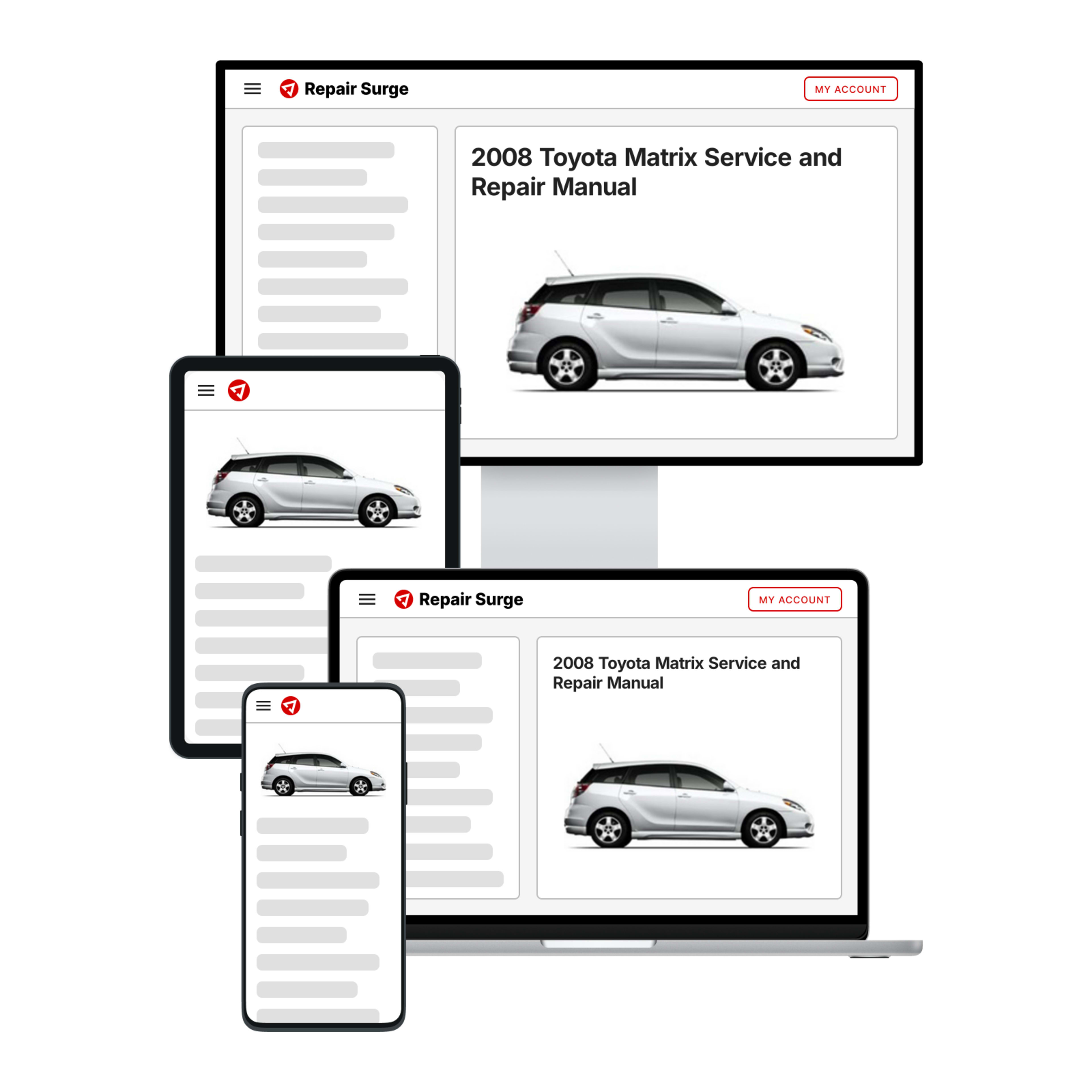 2008 Toyota Matrix service and repair manual hero image