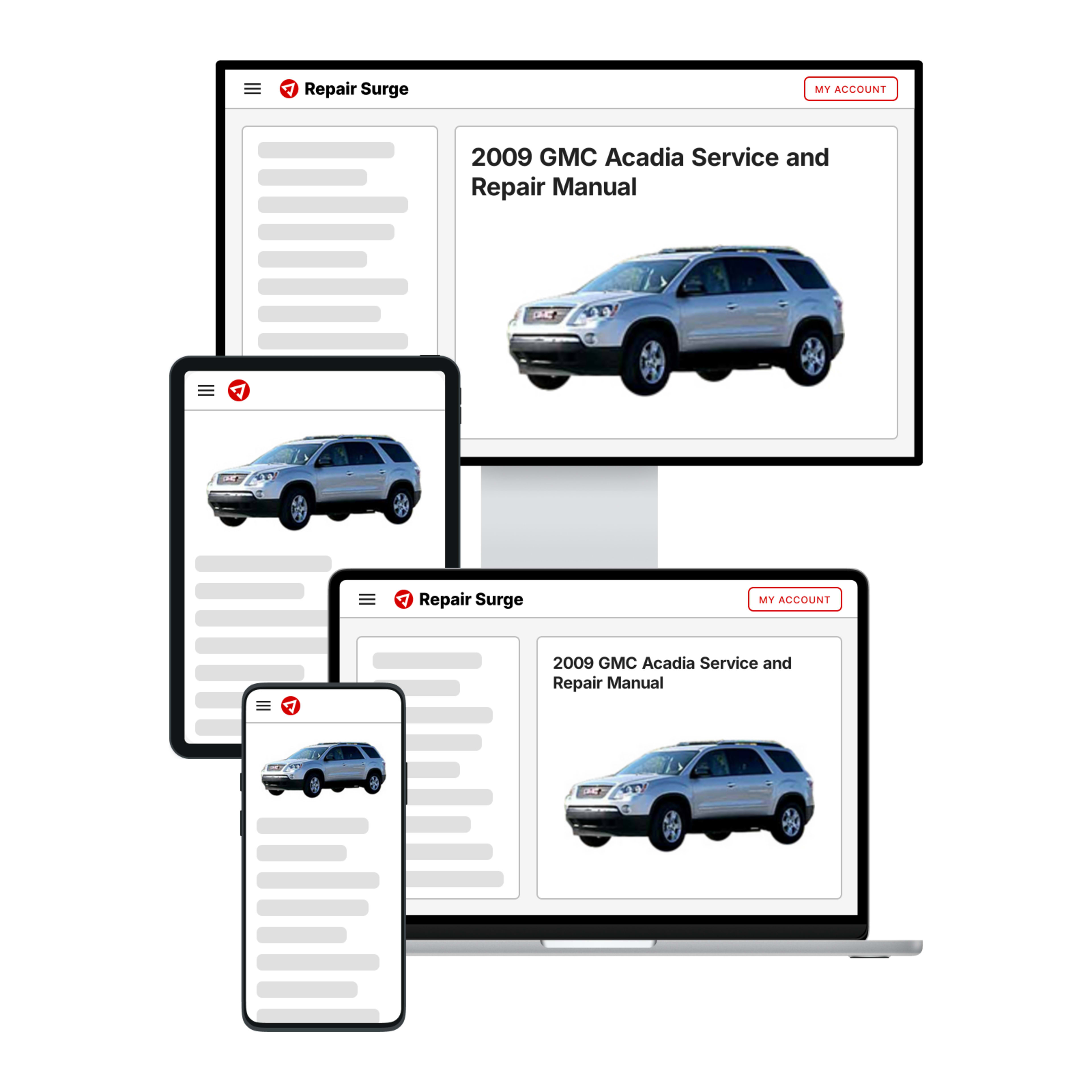 2009 GMC Acadia service and repair manual hero image