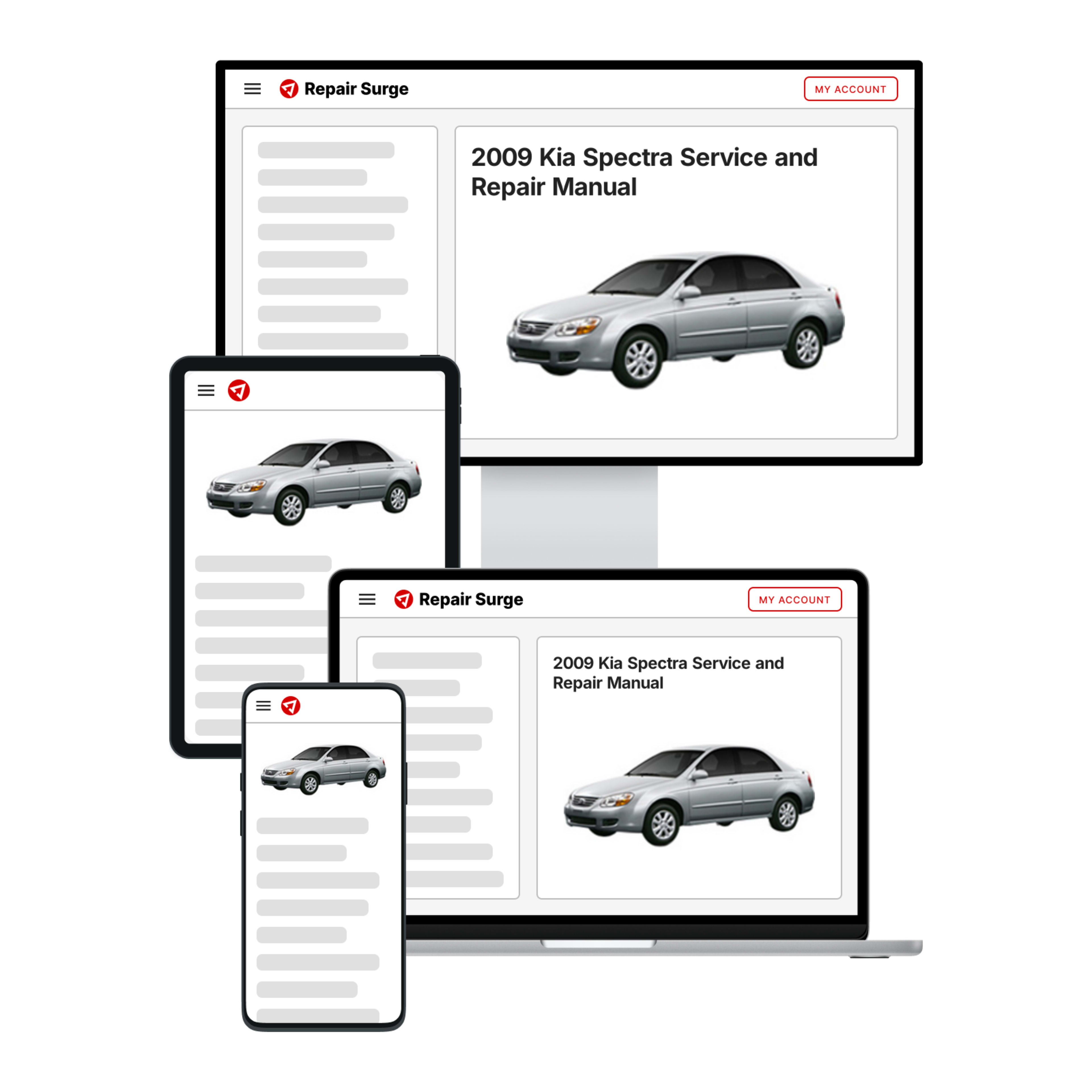 2009 Kia Spectra service and repair manual hero image