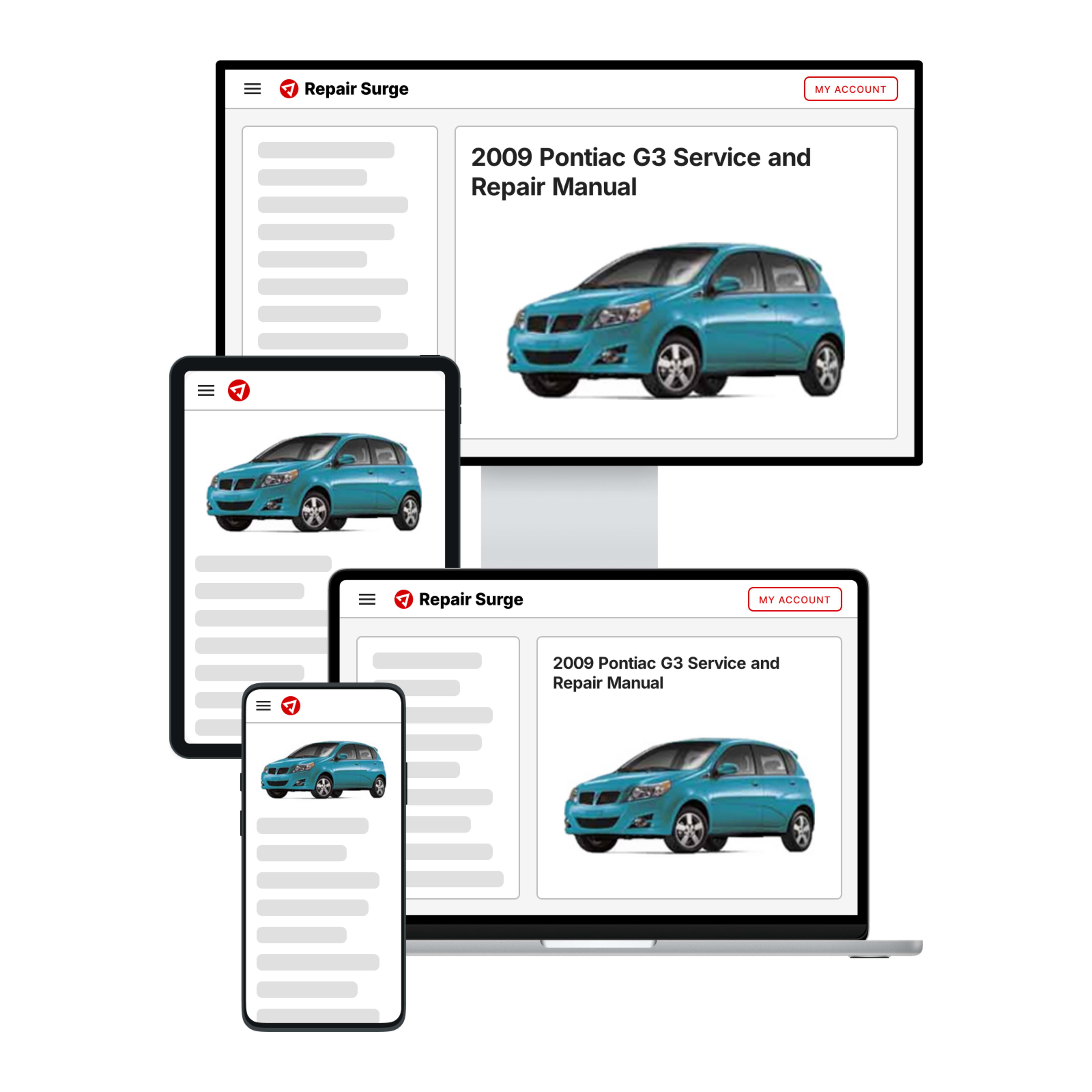 2009 Pontiac G3 service and repair manual hero image