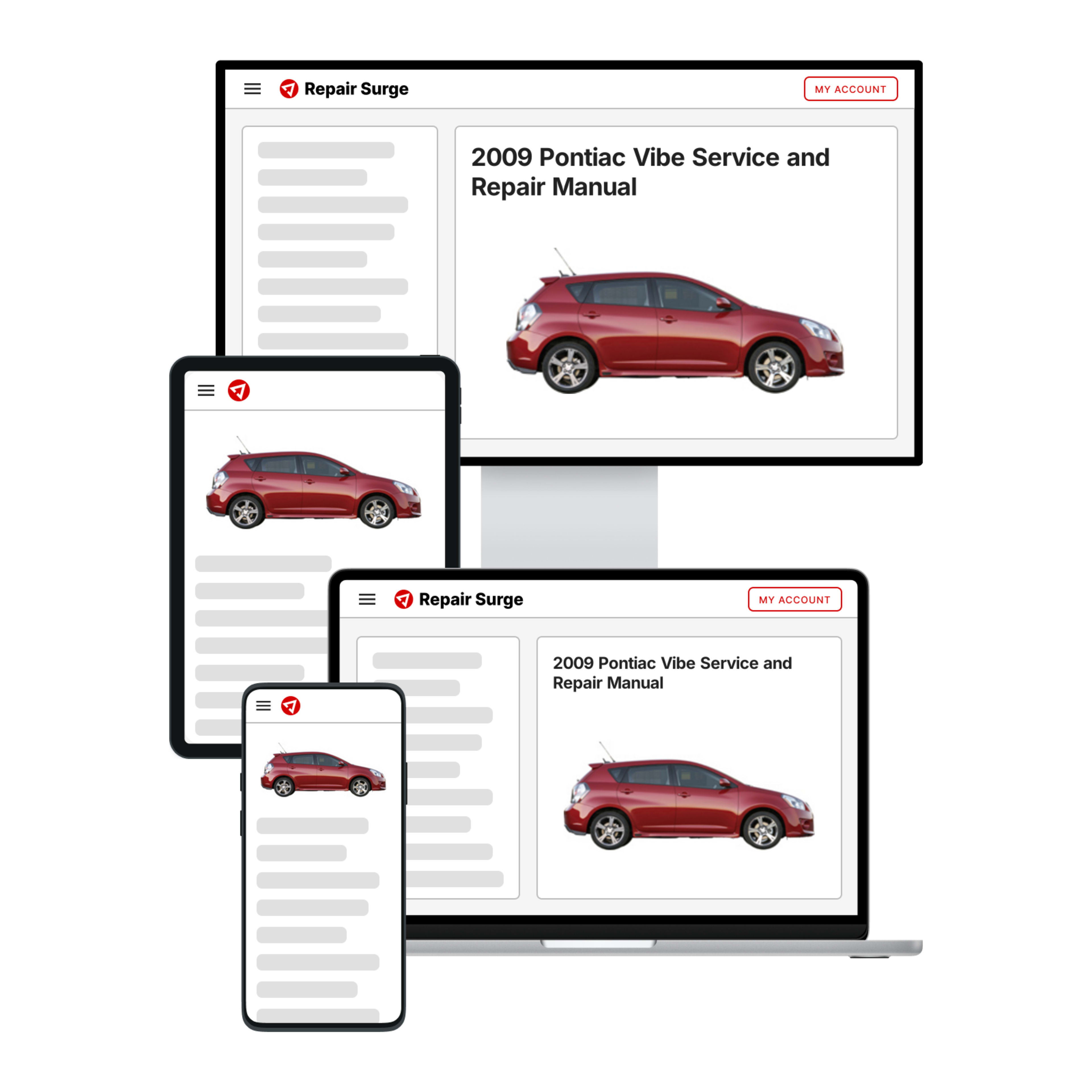 2009 Pontiac Vibe service and repair manual hero image