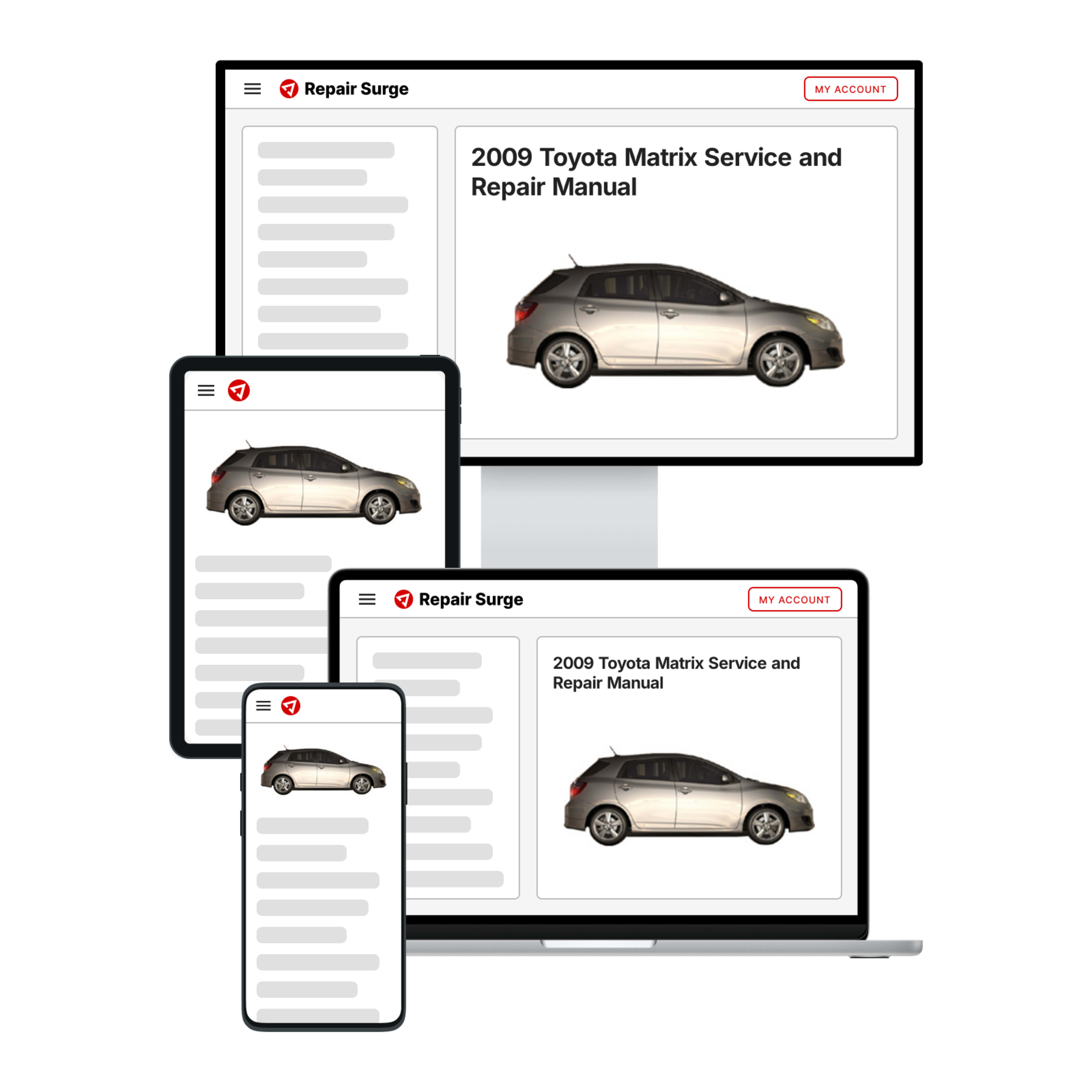 2009 Toyota Matrix service and repair manual hero image