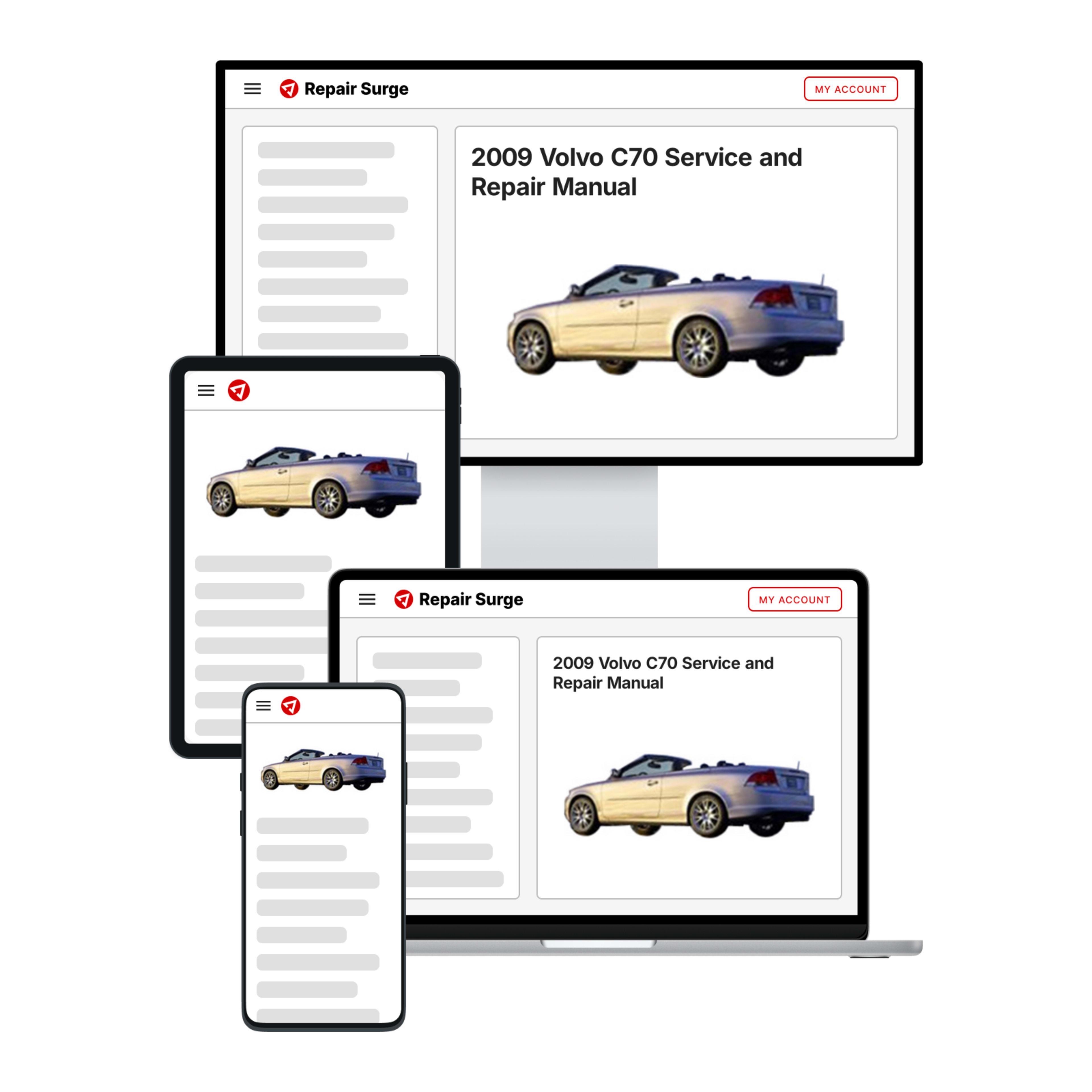 2009 Volvo C70 service and repair manual hero image