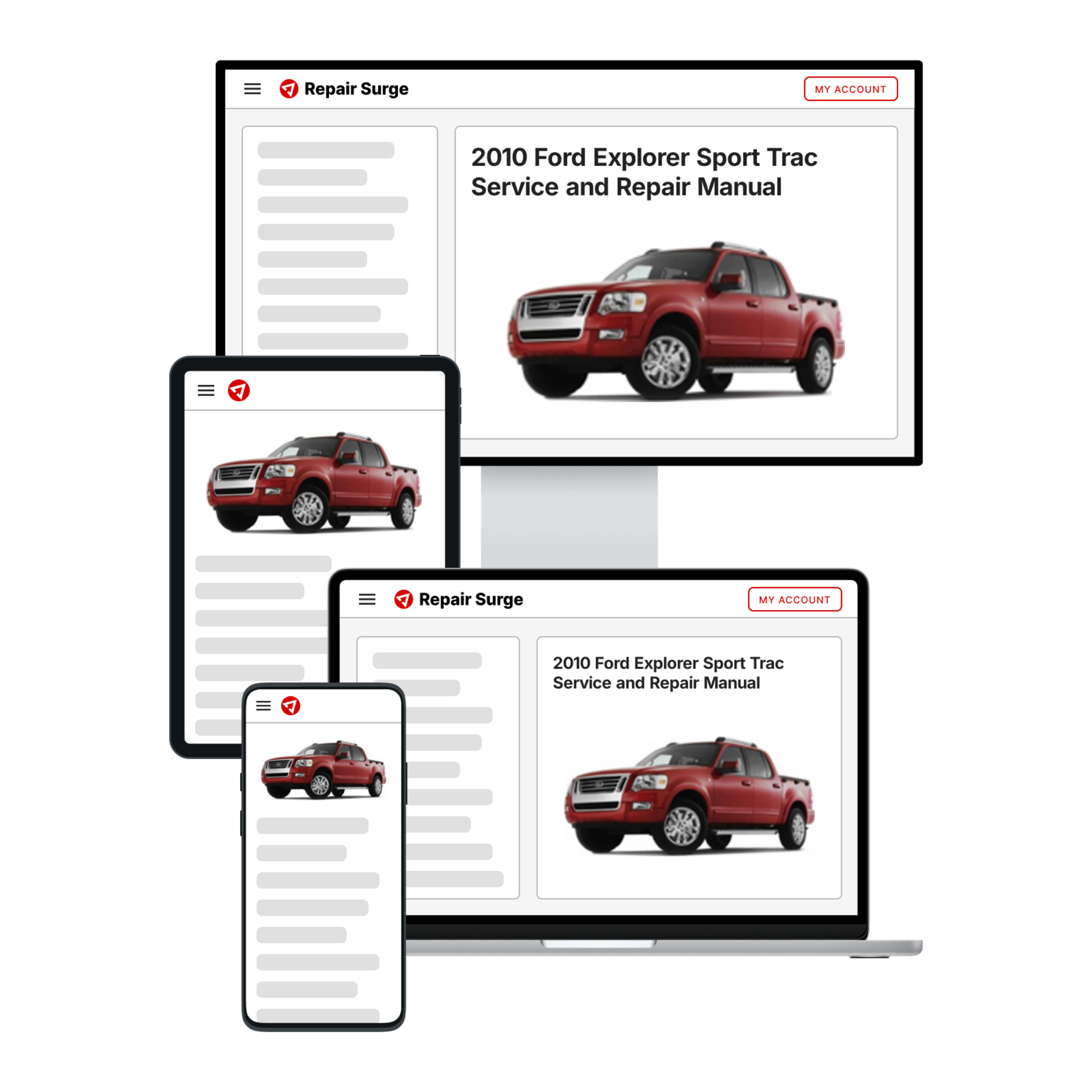 2010 Ford Explorer Sport Trac service and repair manual hero image