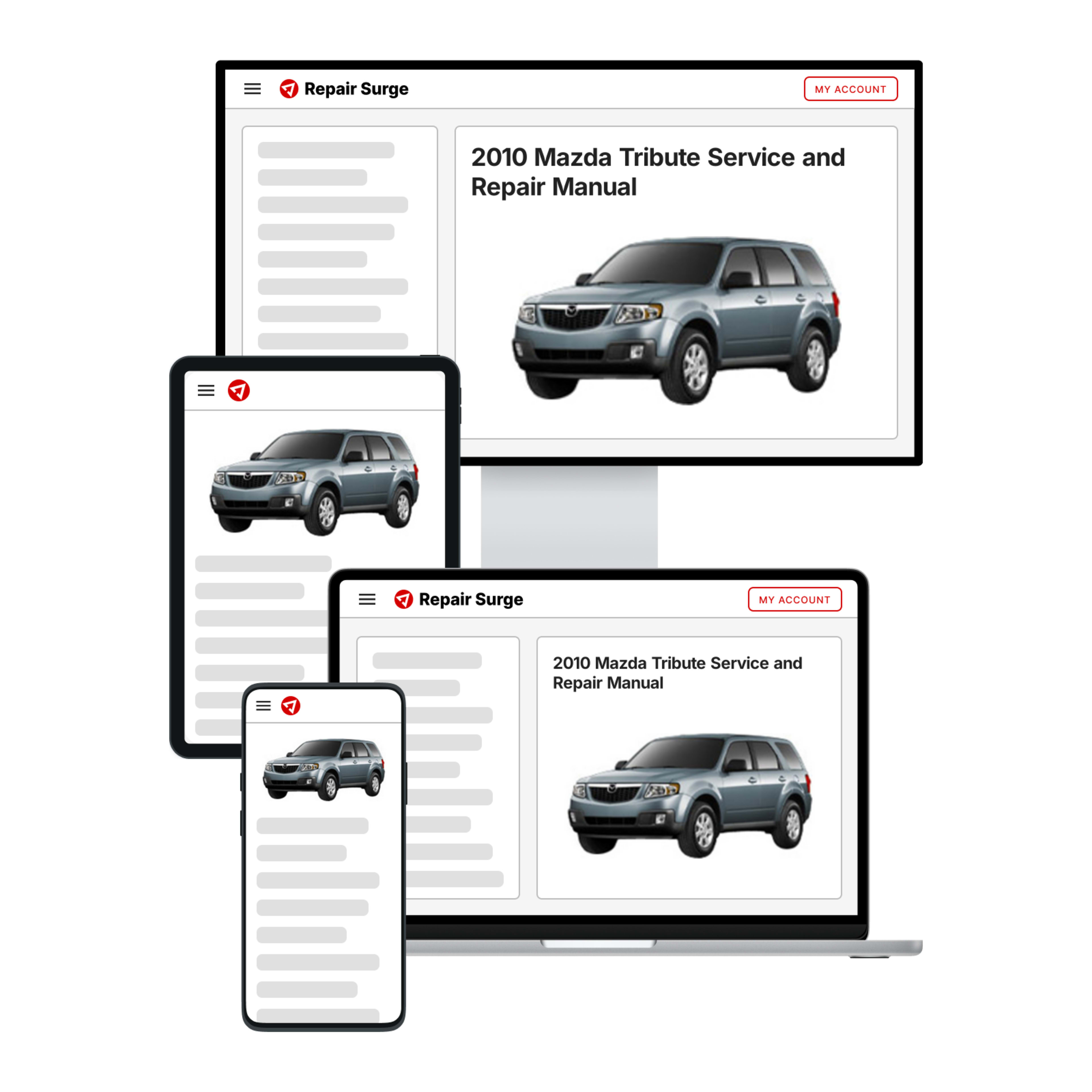 2010 Mazda Tribute service and repair manual hero image