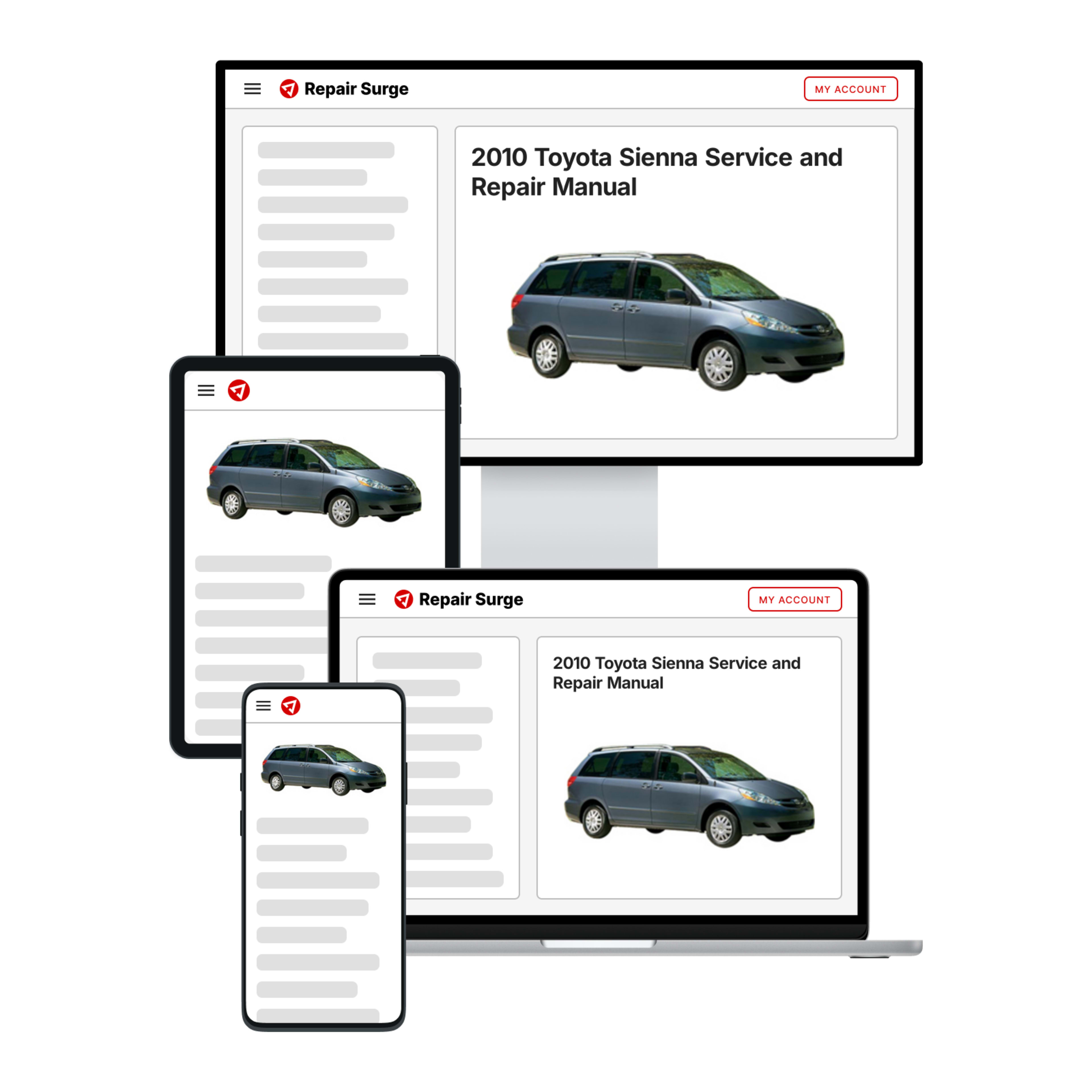 2010 Toyota Sienna service and repair manual hero image