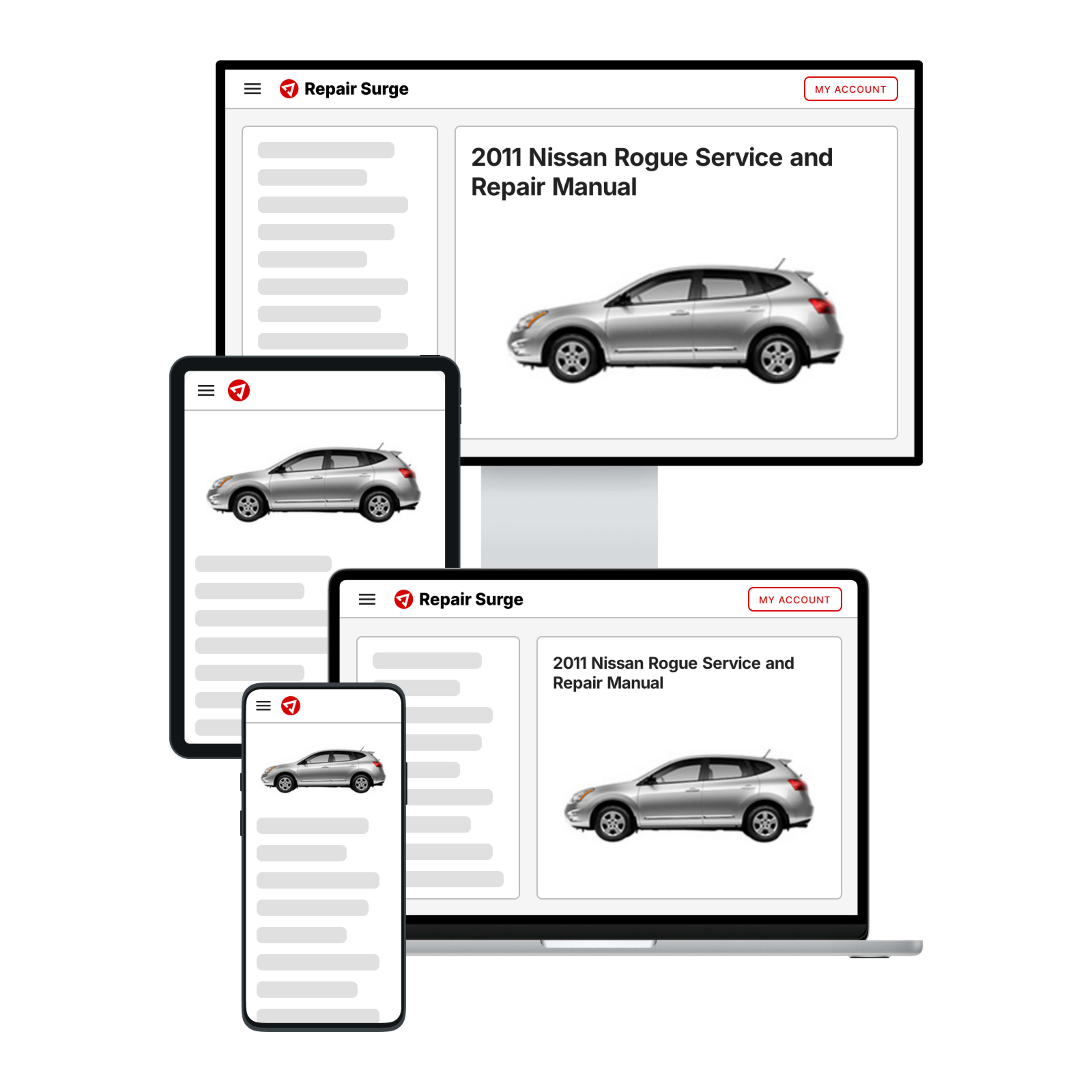2011 Nissan Rogue service and repair manual hero image