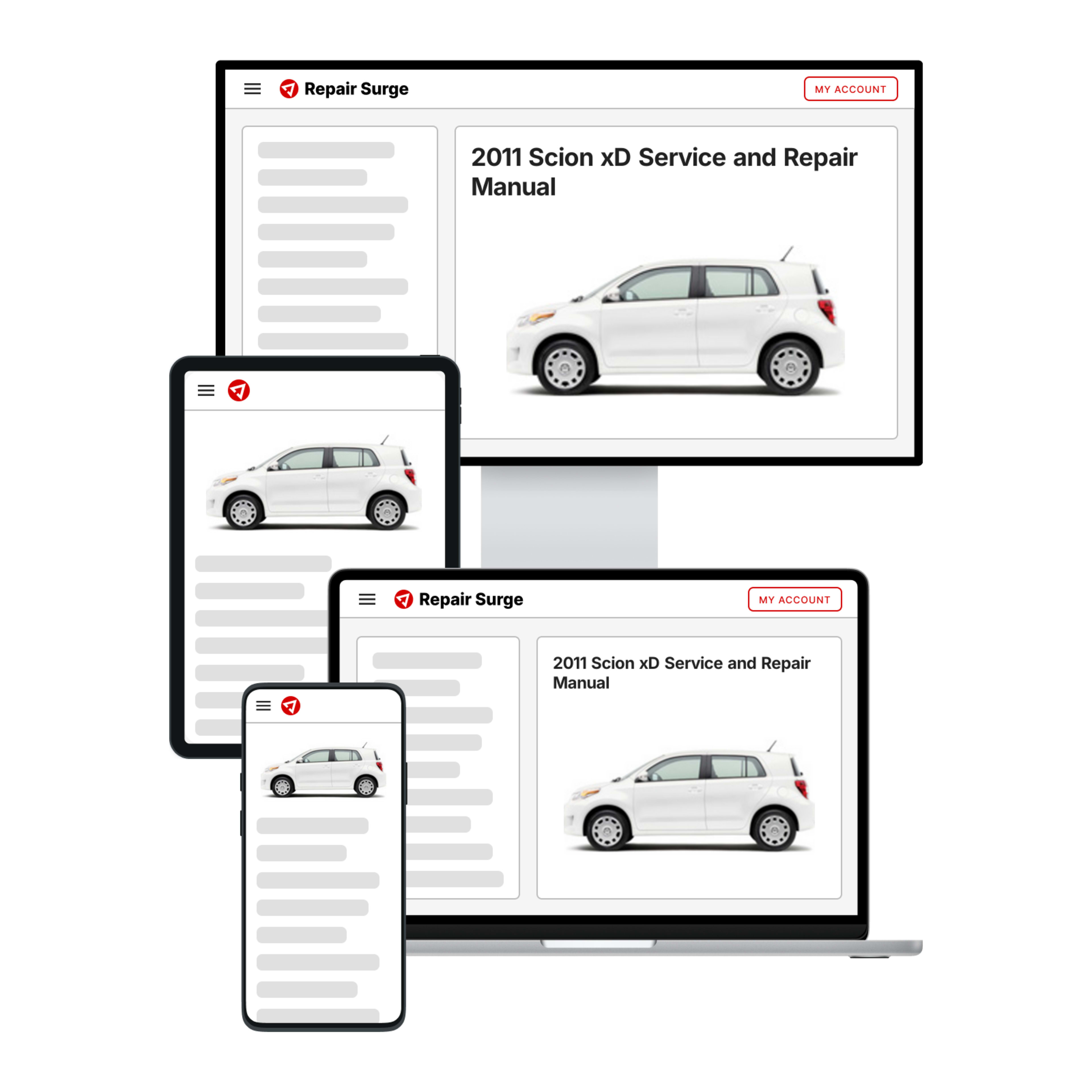 2011 Scion xD service and repair manual hero image