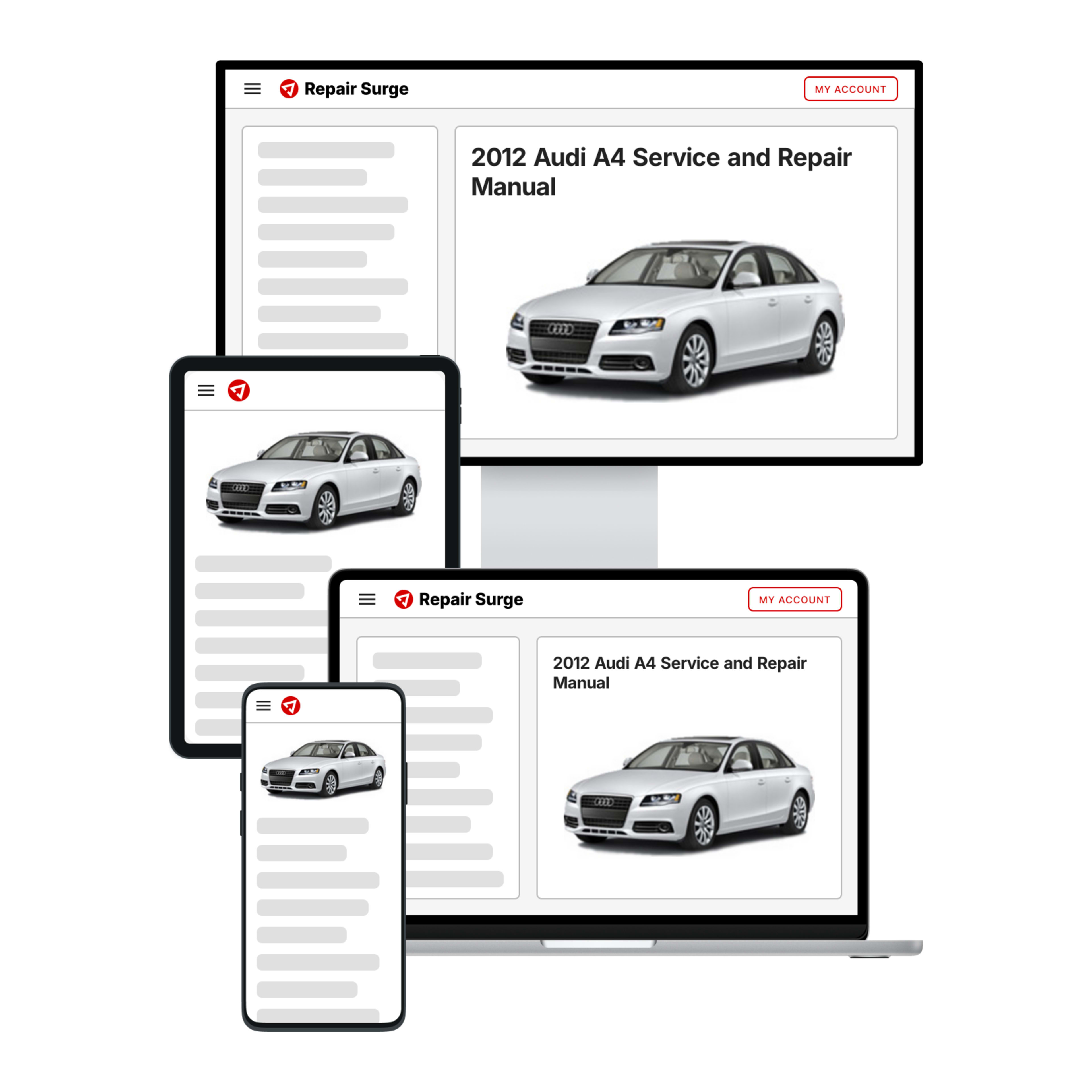 2012 Audi A4 service and repair manual hero image