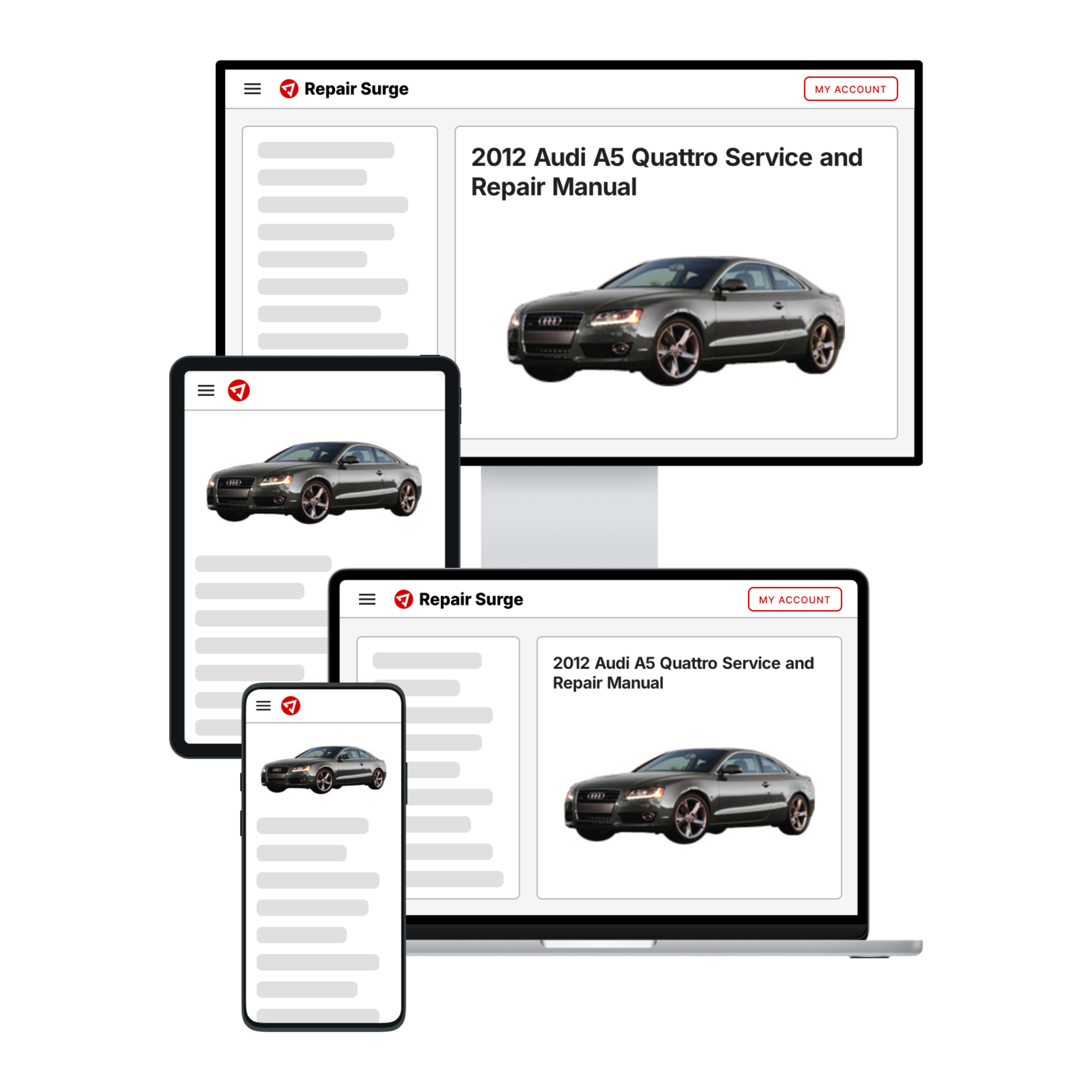 2012 Audi A5 Quattro service and repair manual hero image