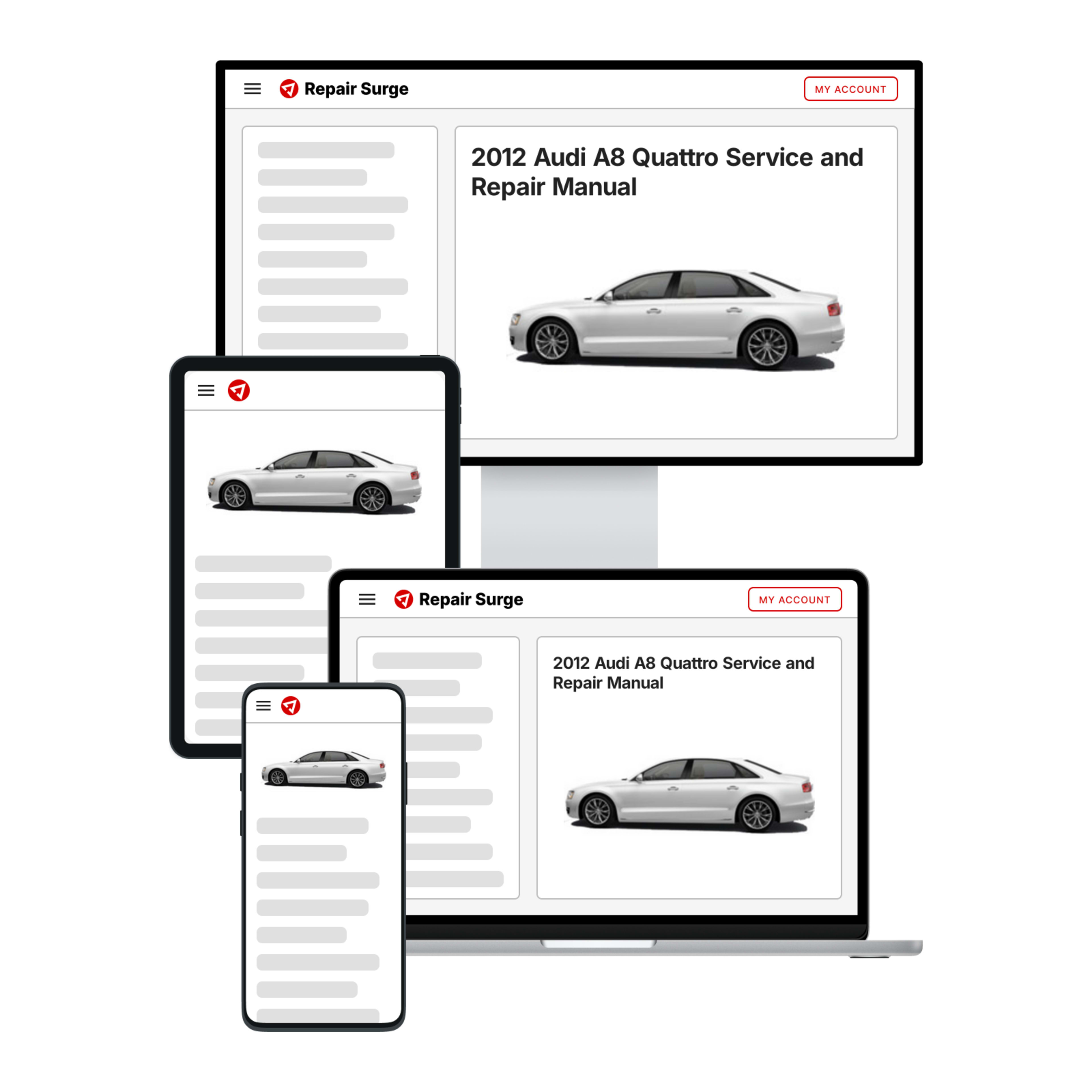2012 Audi A8 Quattro service and repair manual hero image
