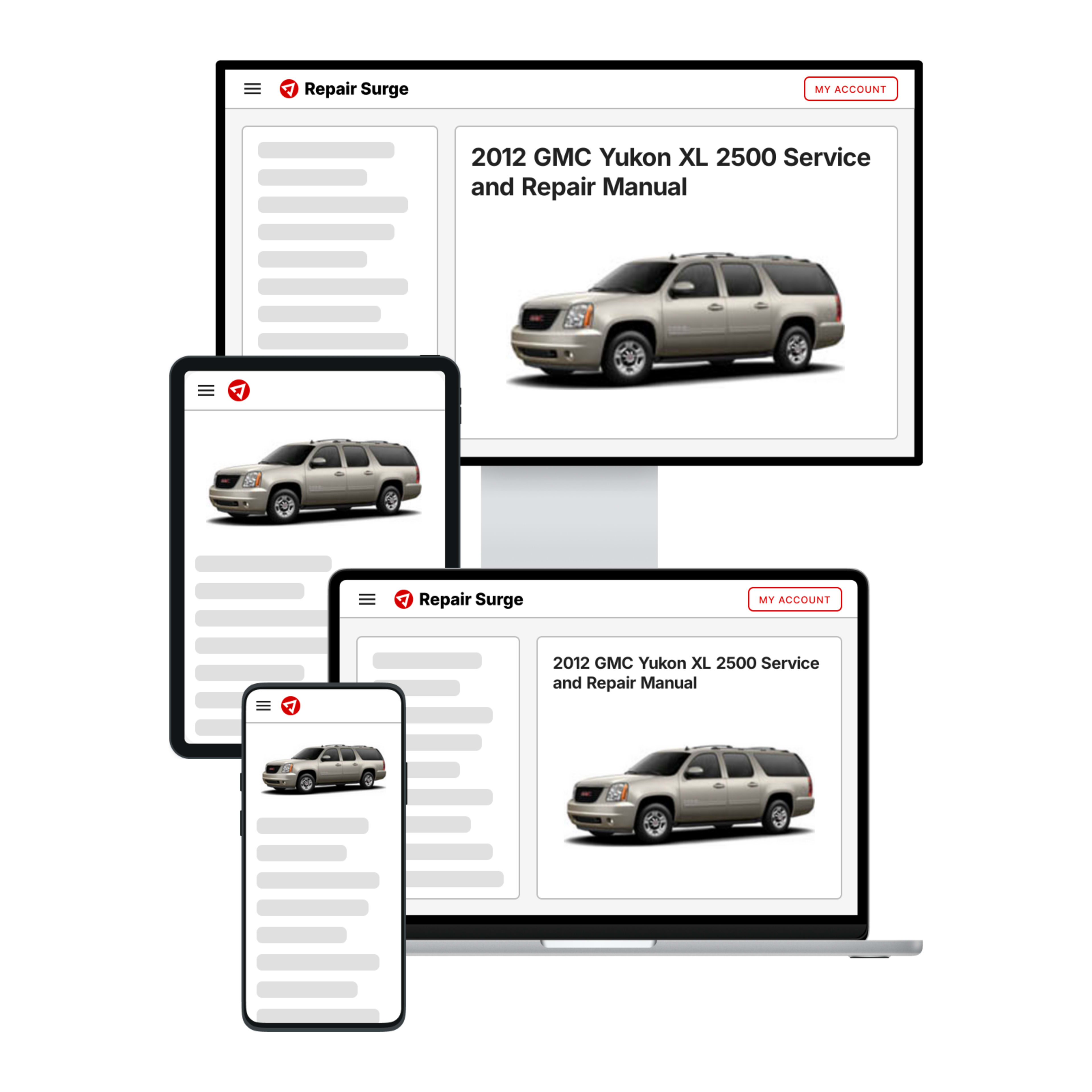2012 GMC Yukon XL 2500 service and repair manual hero image